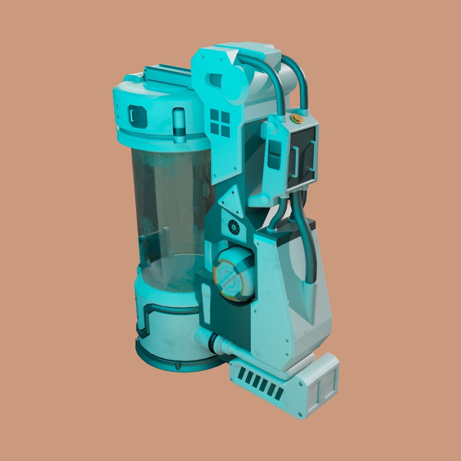 Sci-Fi Capsule Low-poly 3D model_7