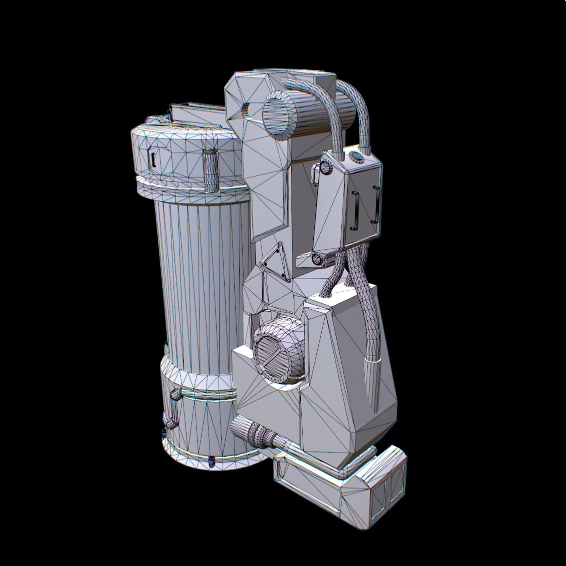 Sci-Fi Capsule Low-poly 3D model_12