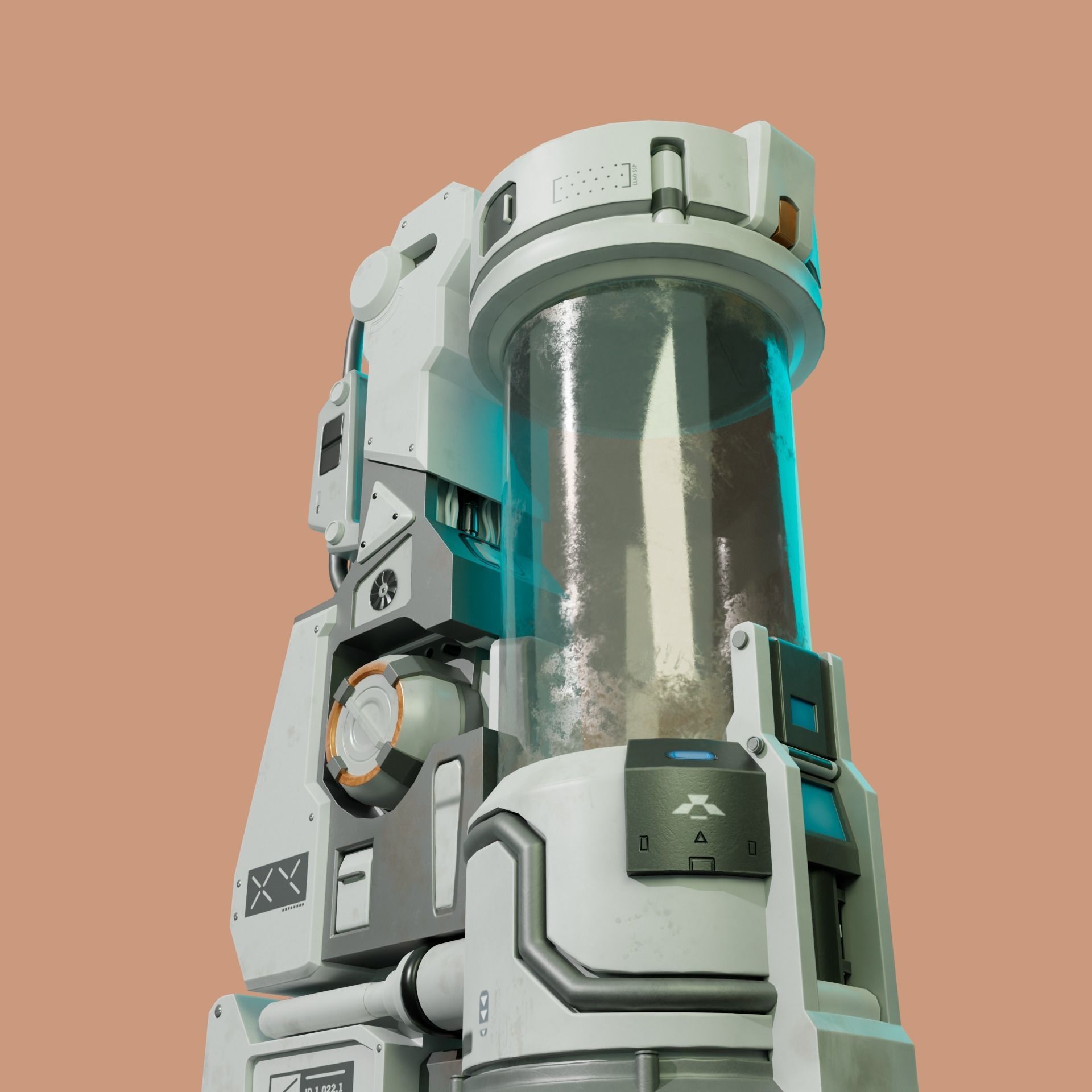 Sci-Fi Capsule Low-poly 3D model_9
