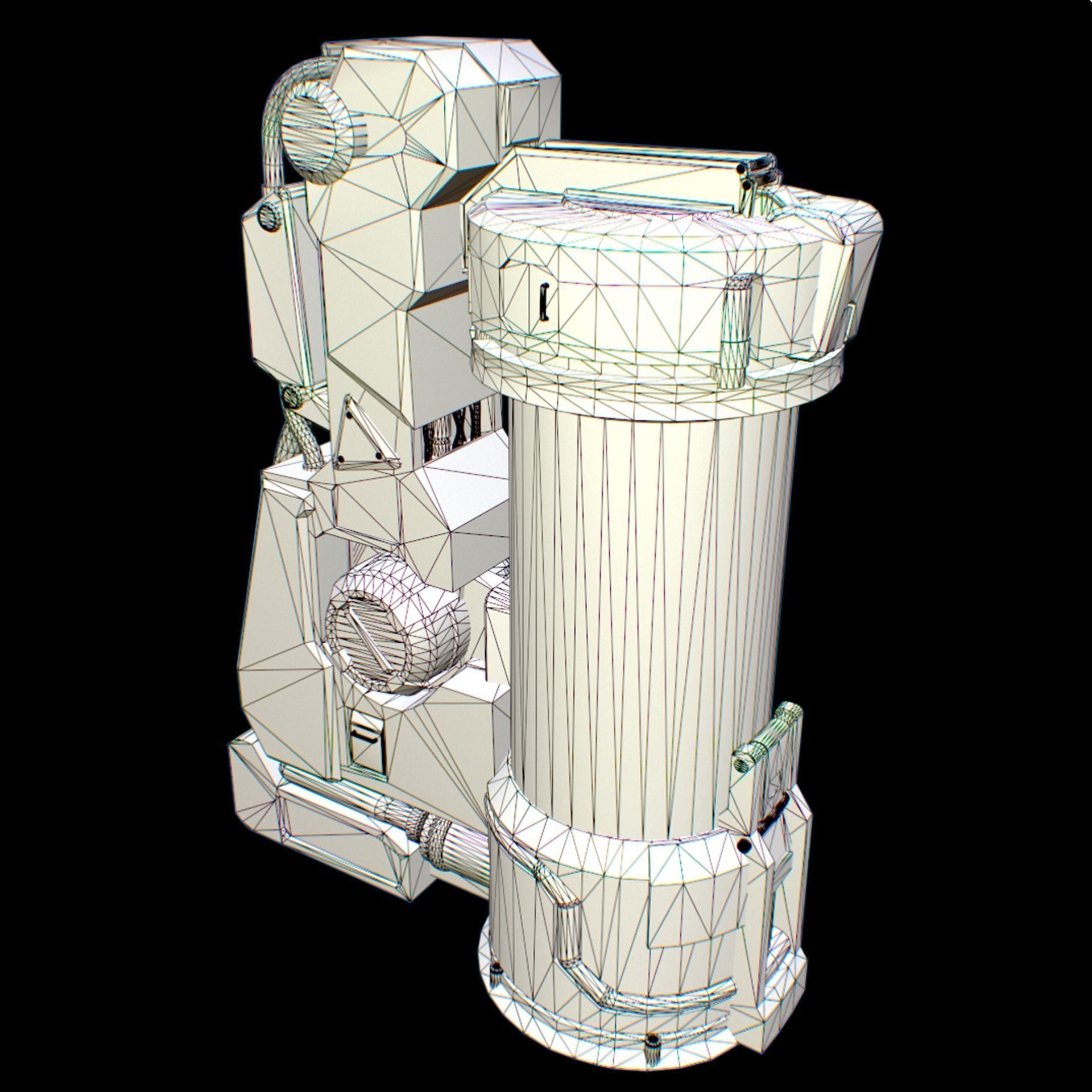 Sci-Fi Capsule Low-poly 3D model_10