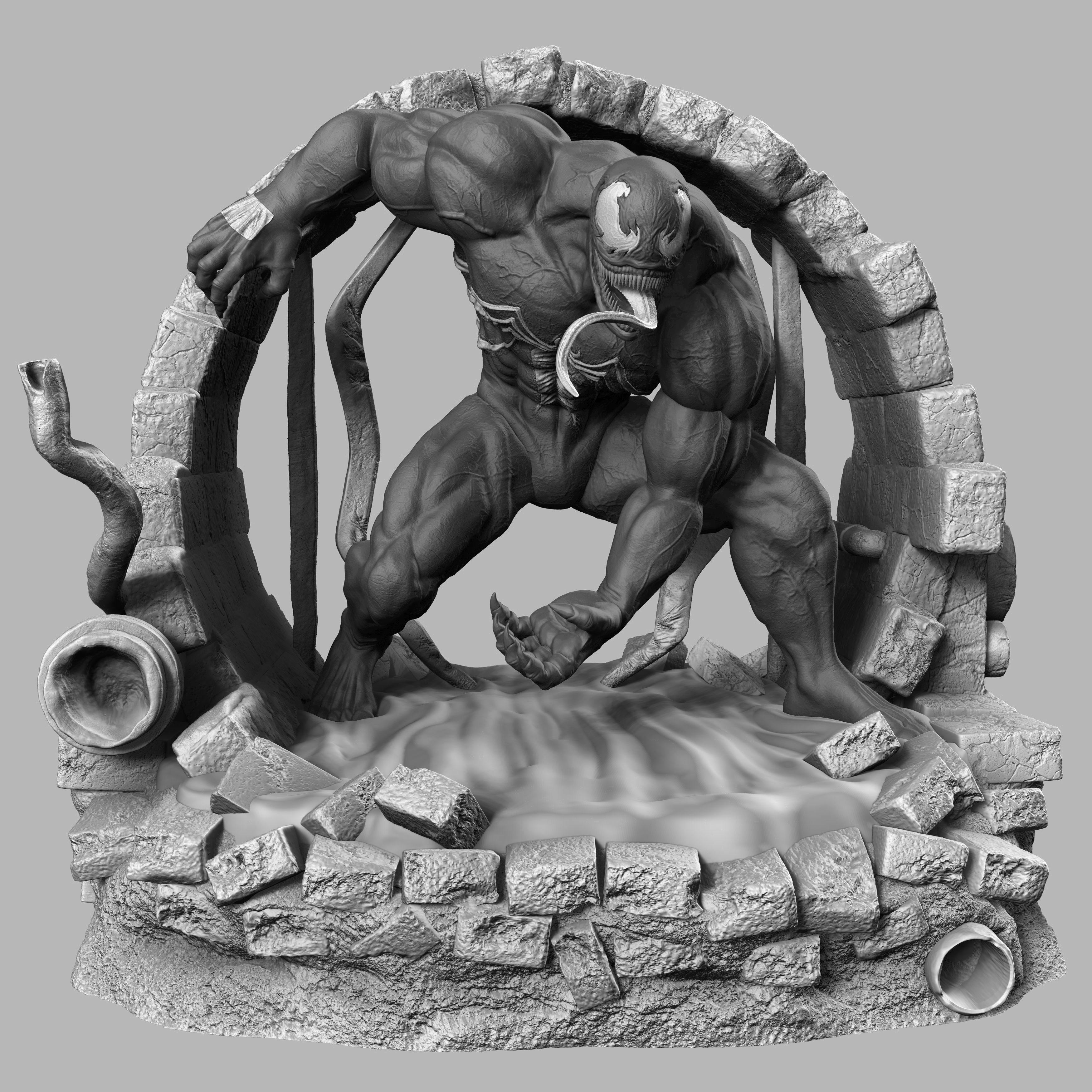 VENOM STATUE - 3D PRINT READY 3D print model_1