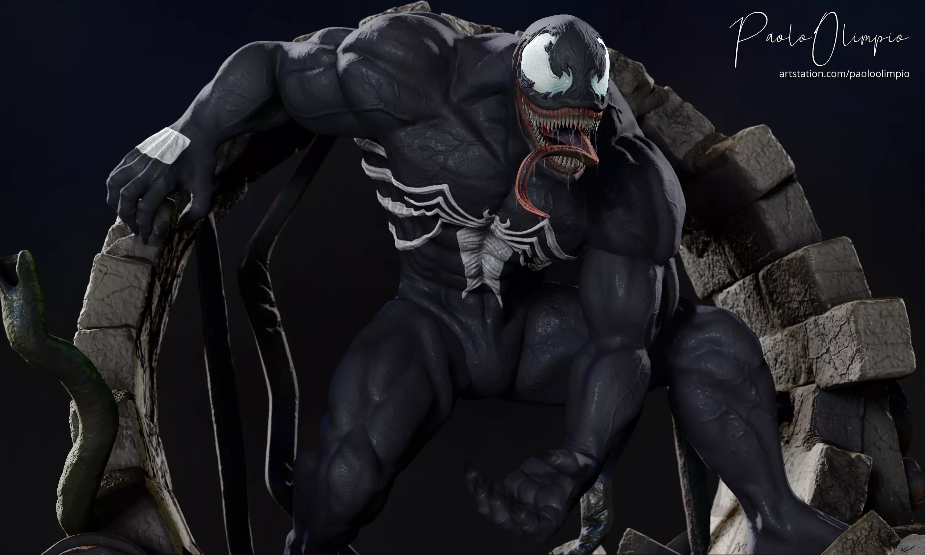 VENOM STATUE - 3D PRINT READY 3D print model_0