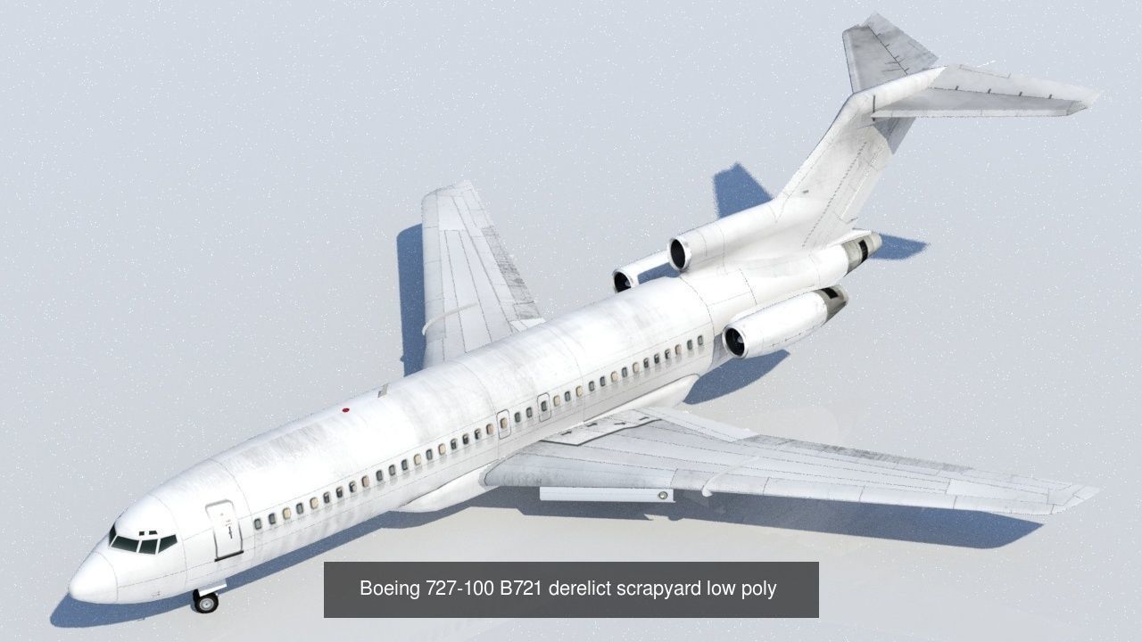 5 Low Poly Blank Boneyard Aircraft Static 3D Model Collection_1