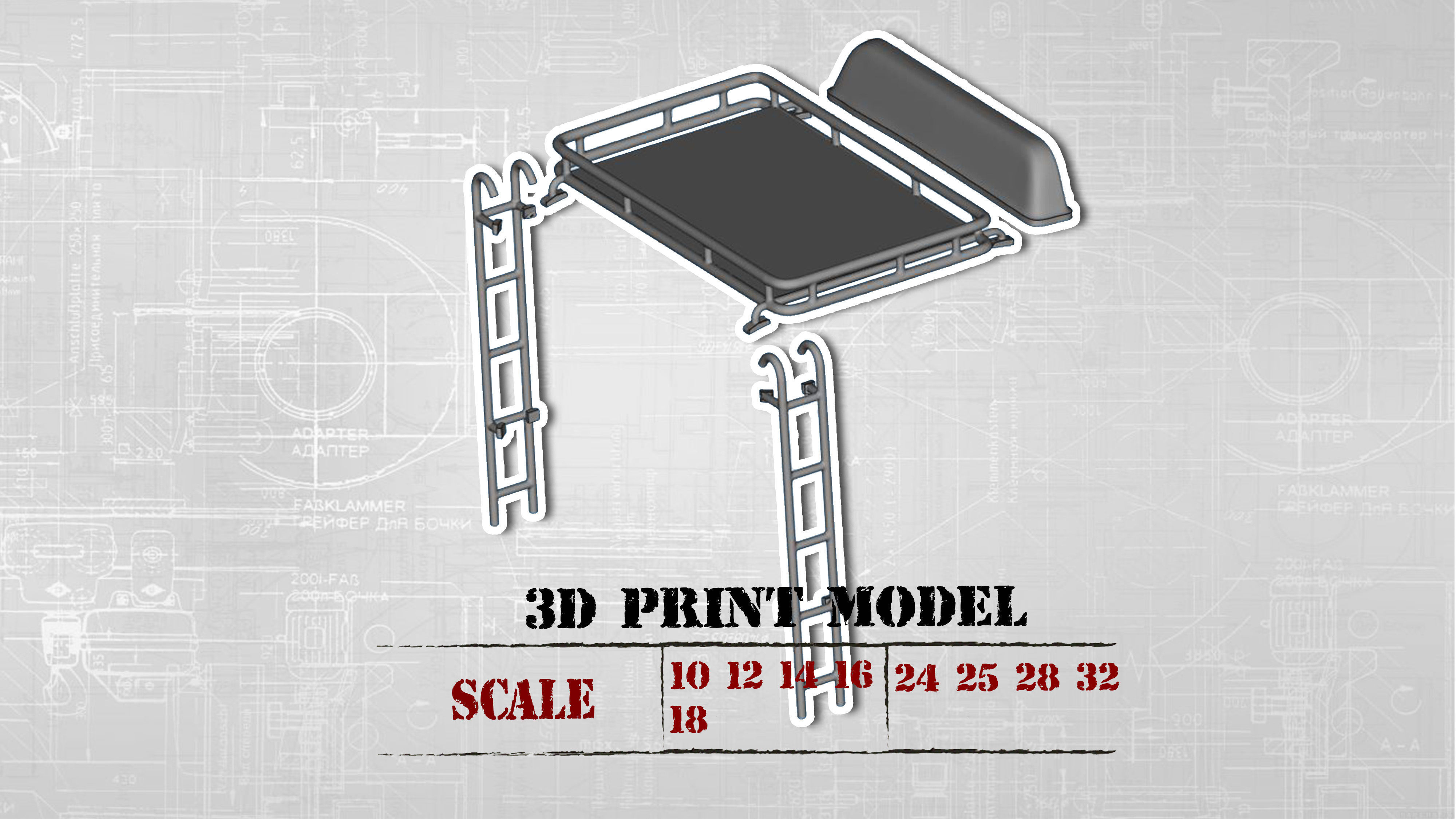 Accessoires Roof bar Oldskool Roof rack for heavy duty trucks 3D print model_1