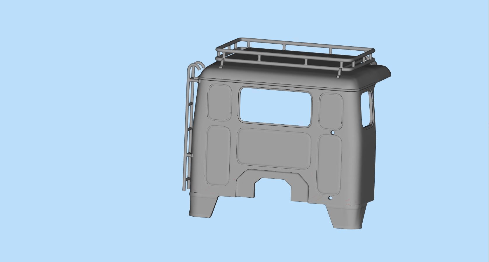 Accessoires Roof bar Oldskool Roof rack for heavy duty trucks 3D print model_7