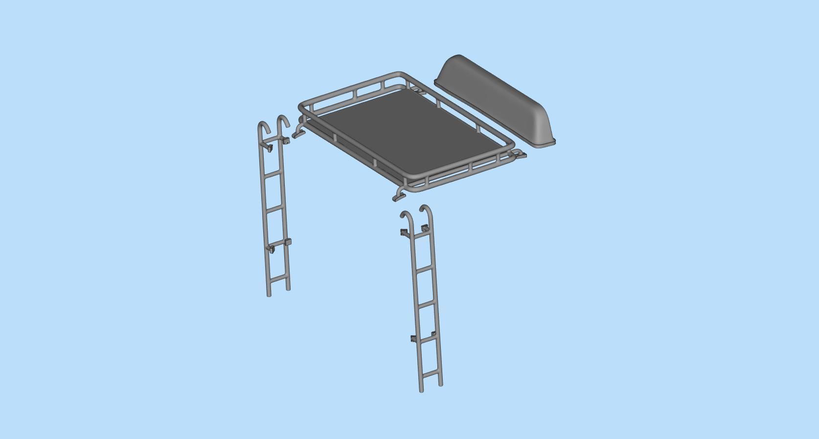 Accessoires Roof bar Oldskool Roof rack for heavy duty trucks 3D print model_10