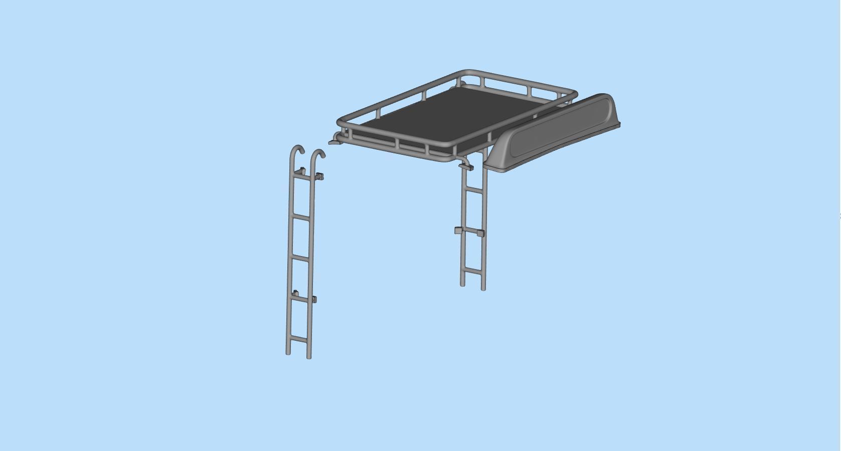 Accessoires Roof bar Oldskool Roof rack for heavy duty trucks 3D print model_15