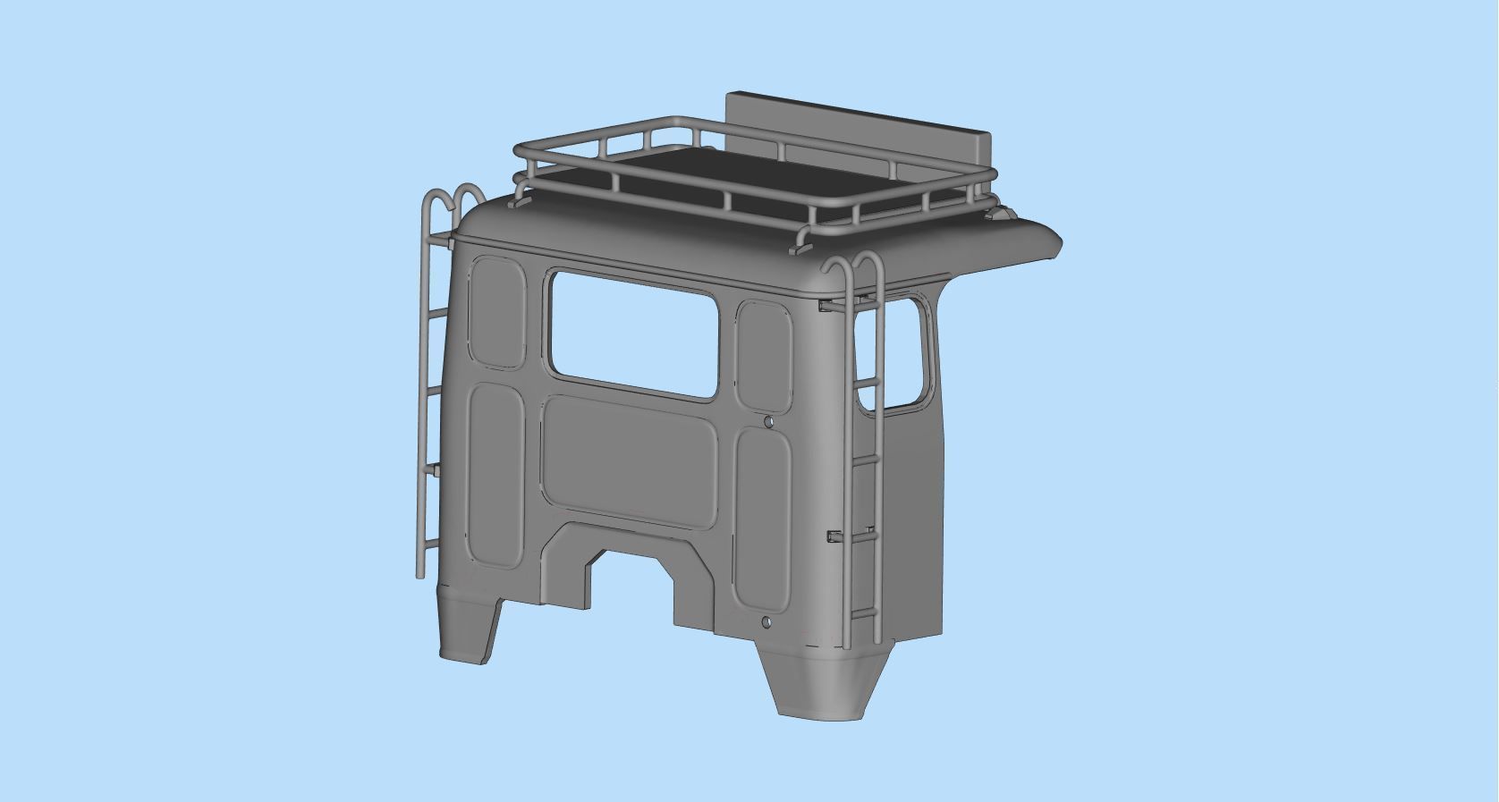 Accessoires Roof bar Oldskool Roof rack for heavy duty trucks 3D print model_9