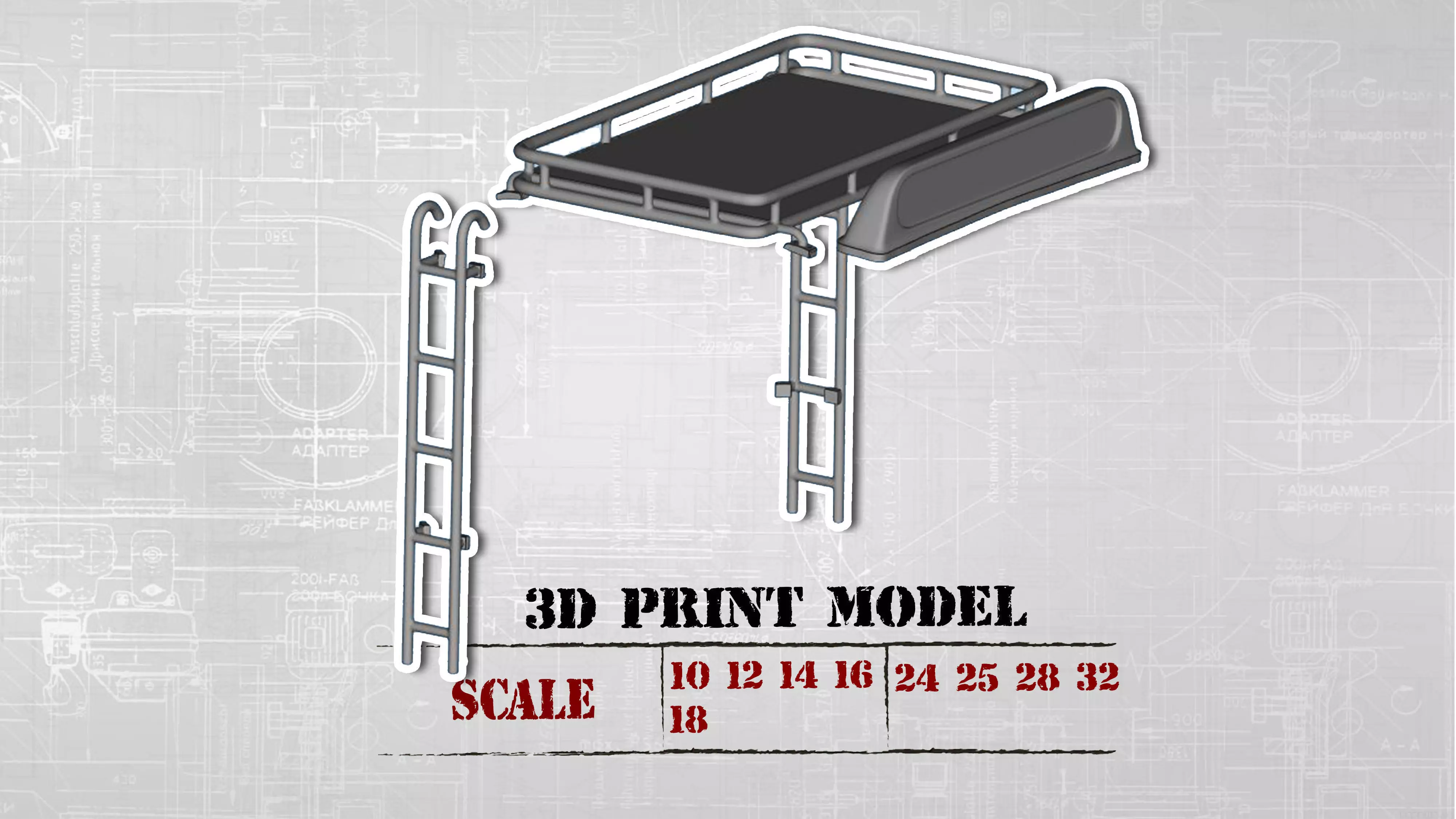 Accessoires Roof bar Oldskool Roof rack for heavy duty trucks 3D print model_0