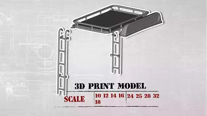 Accessoires Roof bar Oldskool Roof rack for heavy duty trucks 3D print model