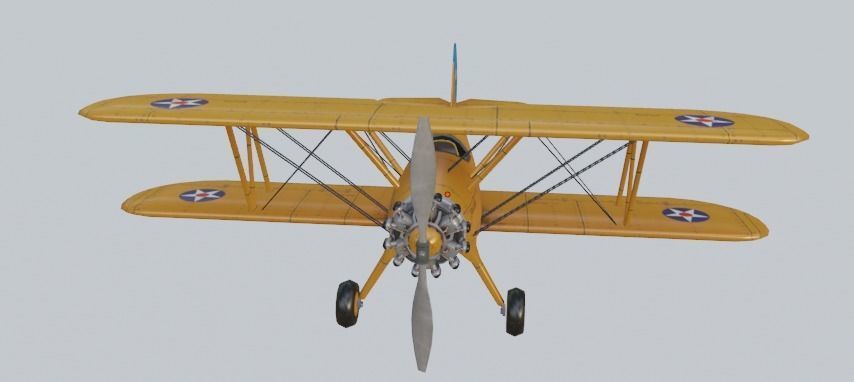 BOEING-STEARMAN MODEL 175 Low-poly 3D model_2