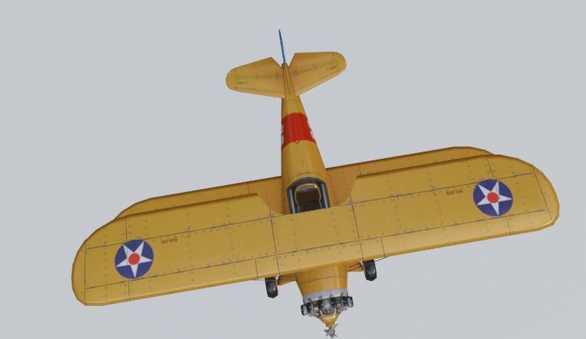 BOEING-STEARMAN MODEL 175 Low-poly 3D model_4