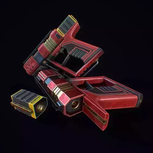 Laser Handgun Low-poly 3D model