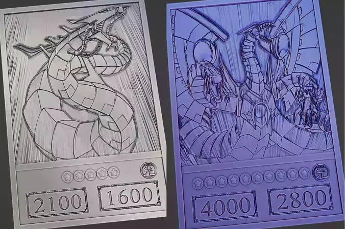 Cyber dragon and Cyber end dragon cards - anime version - yugioh