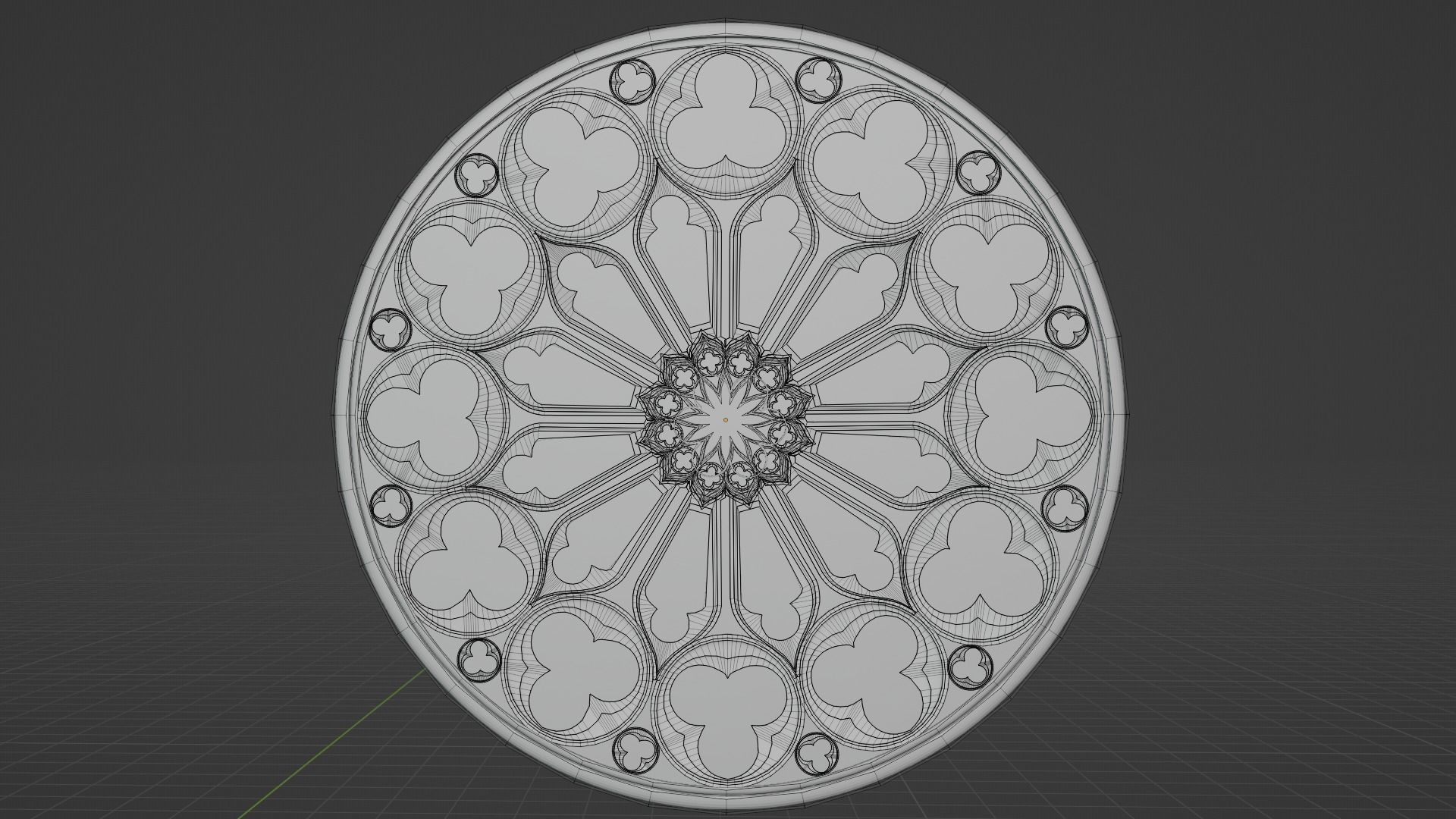Gothic Rosette Window Low-poly 3D model_14