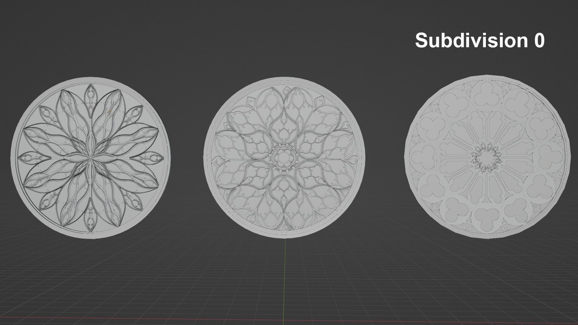 Gothic Rosette Window Low-poly 3D model_15