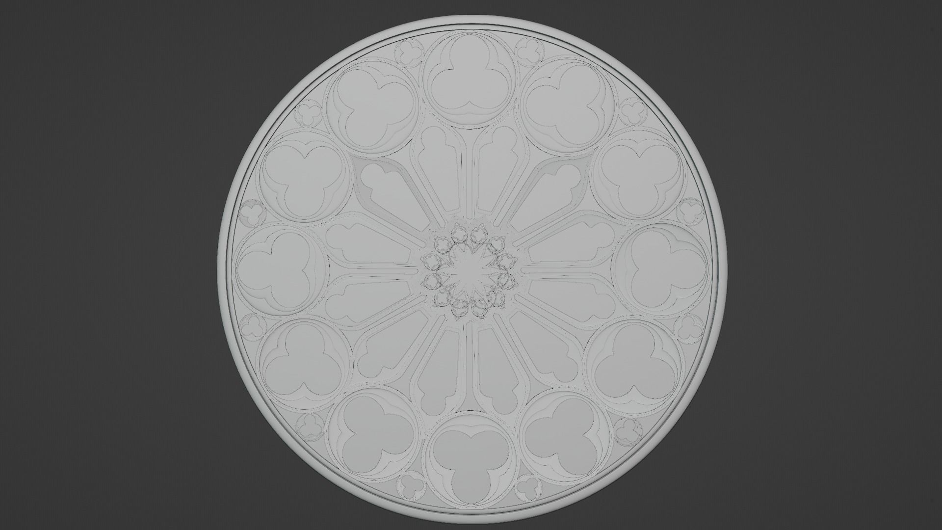 Gothic Rosette Window Low-poly 3D model_13
