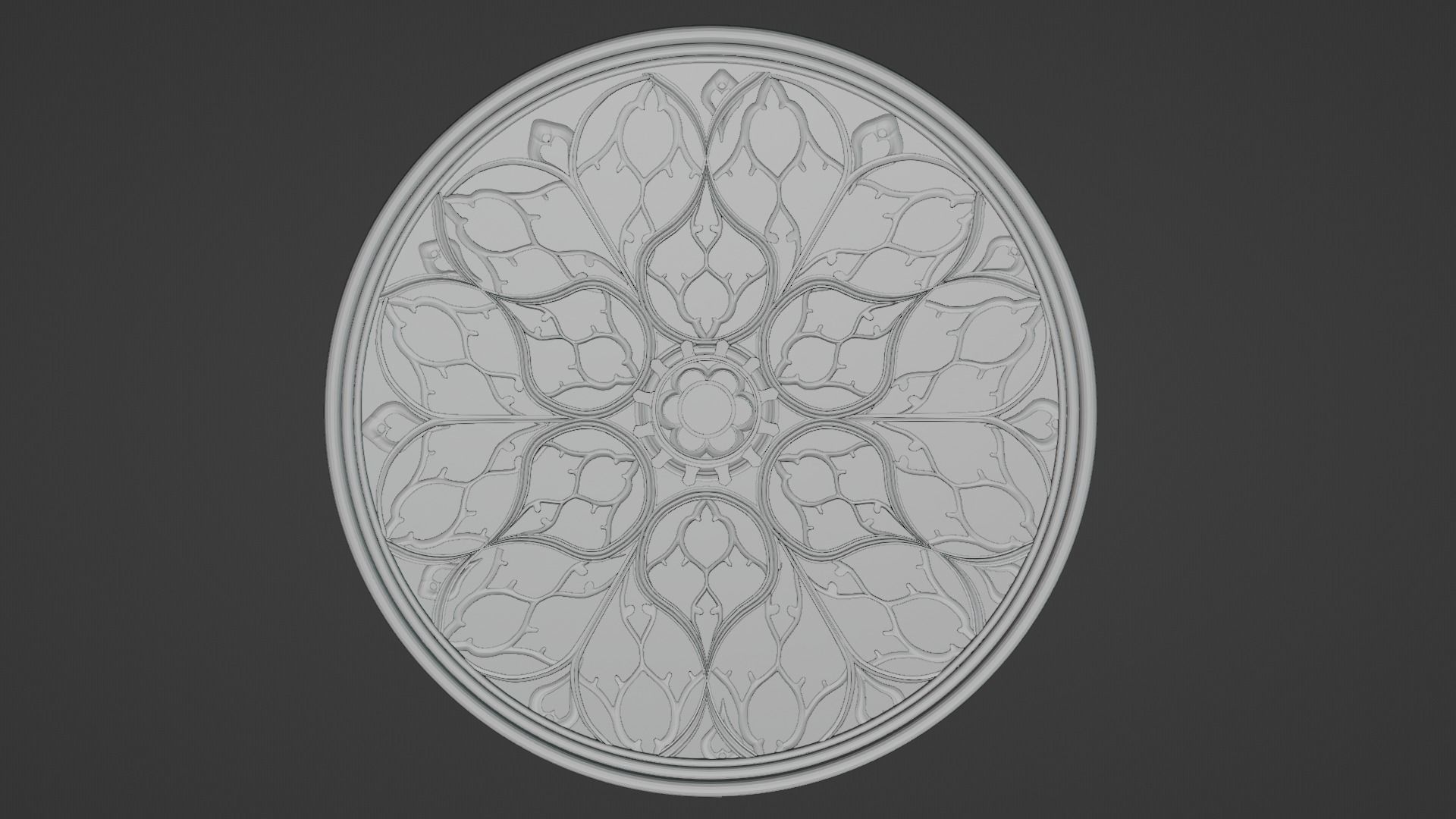 Gothic Rosette Window Low-poly 3D model_10
