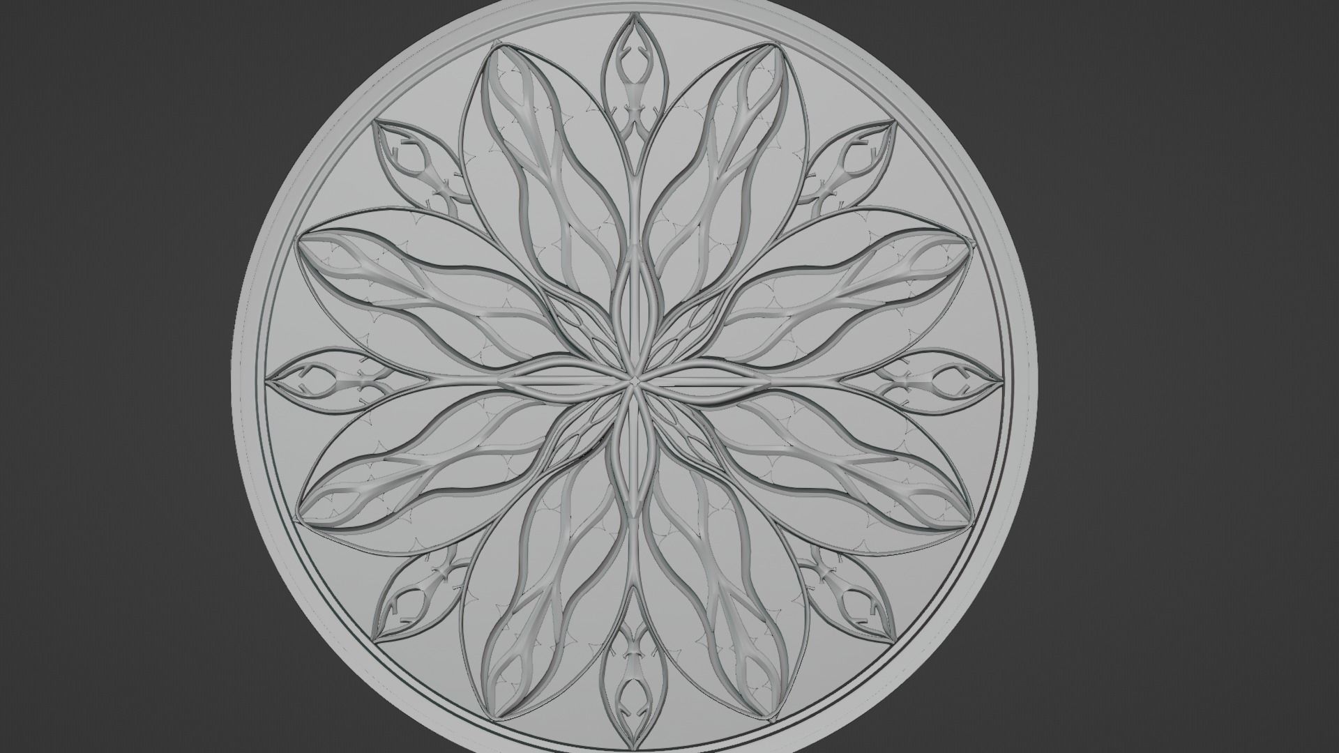 Gothic Rosette Window Low-poly 3D model_7