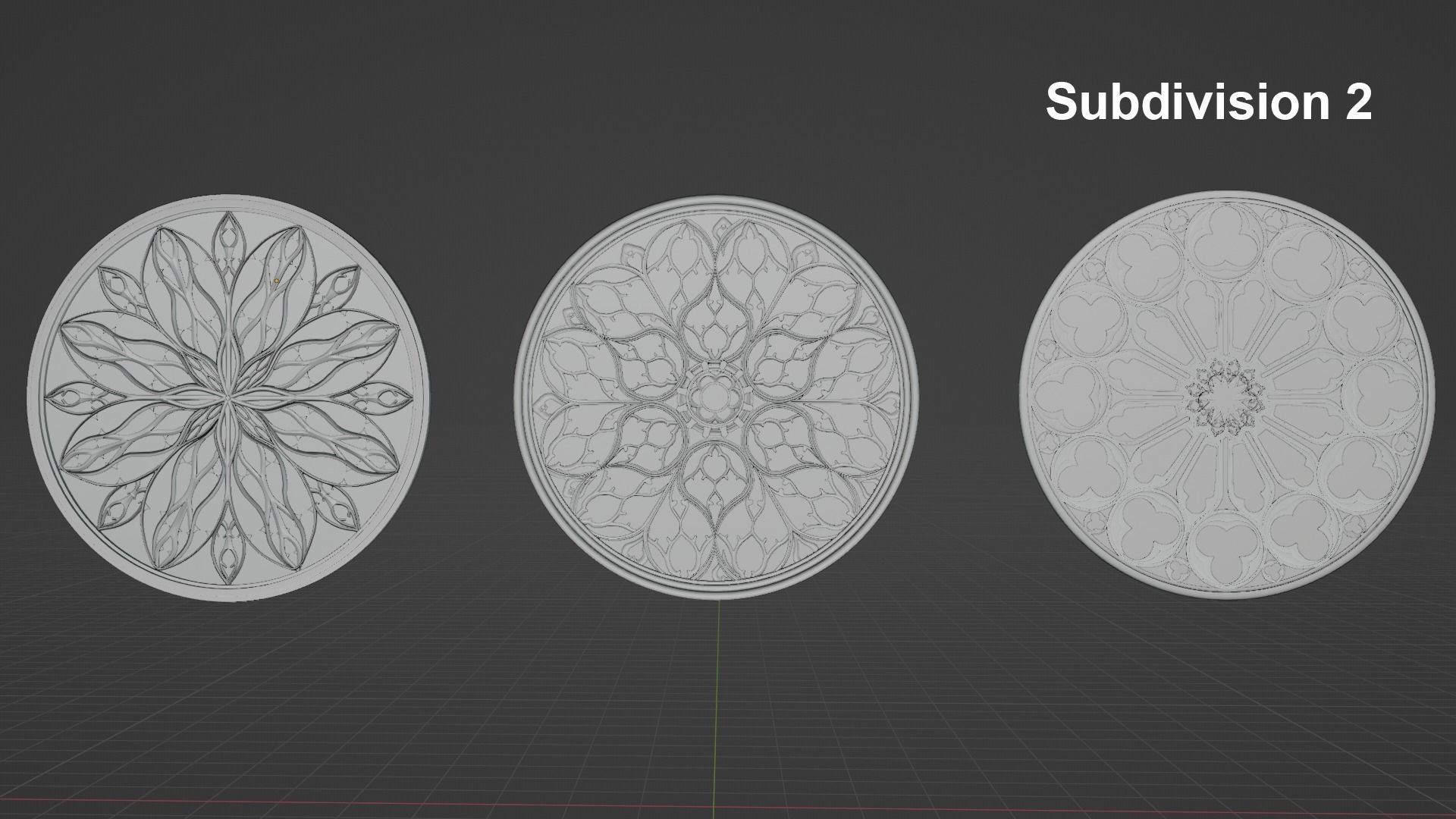 Gothic Rosette Window Low-poly 3D model_17