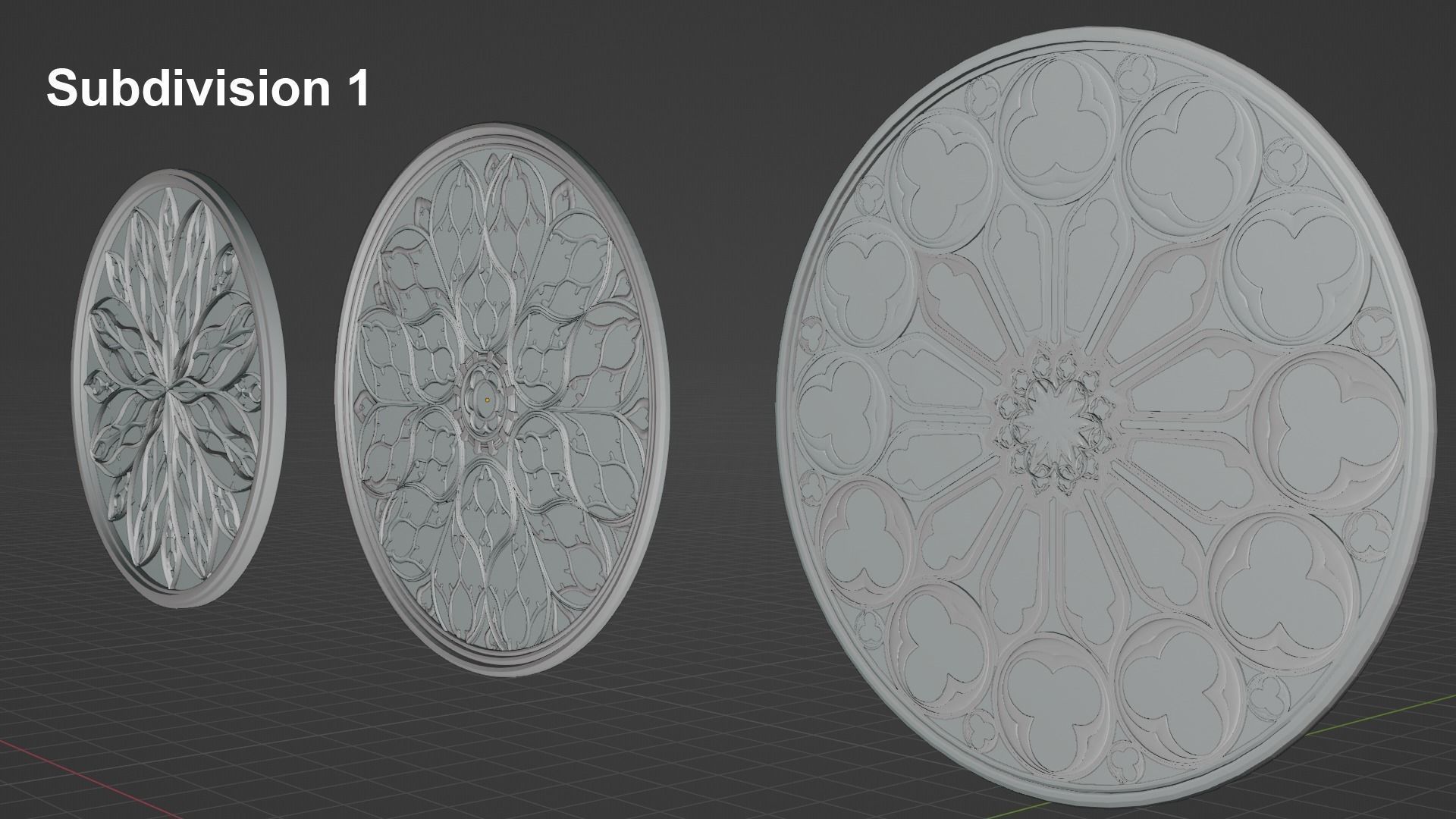 Gothic Rosette Window Low-poly 3D model_24