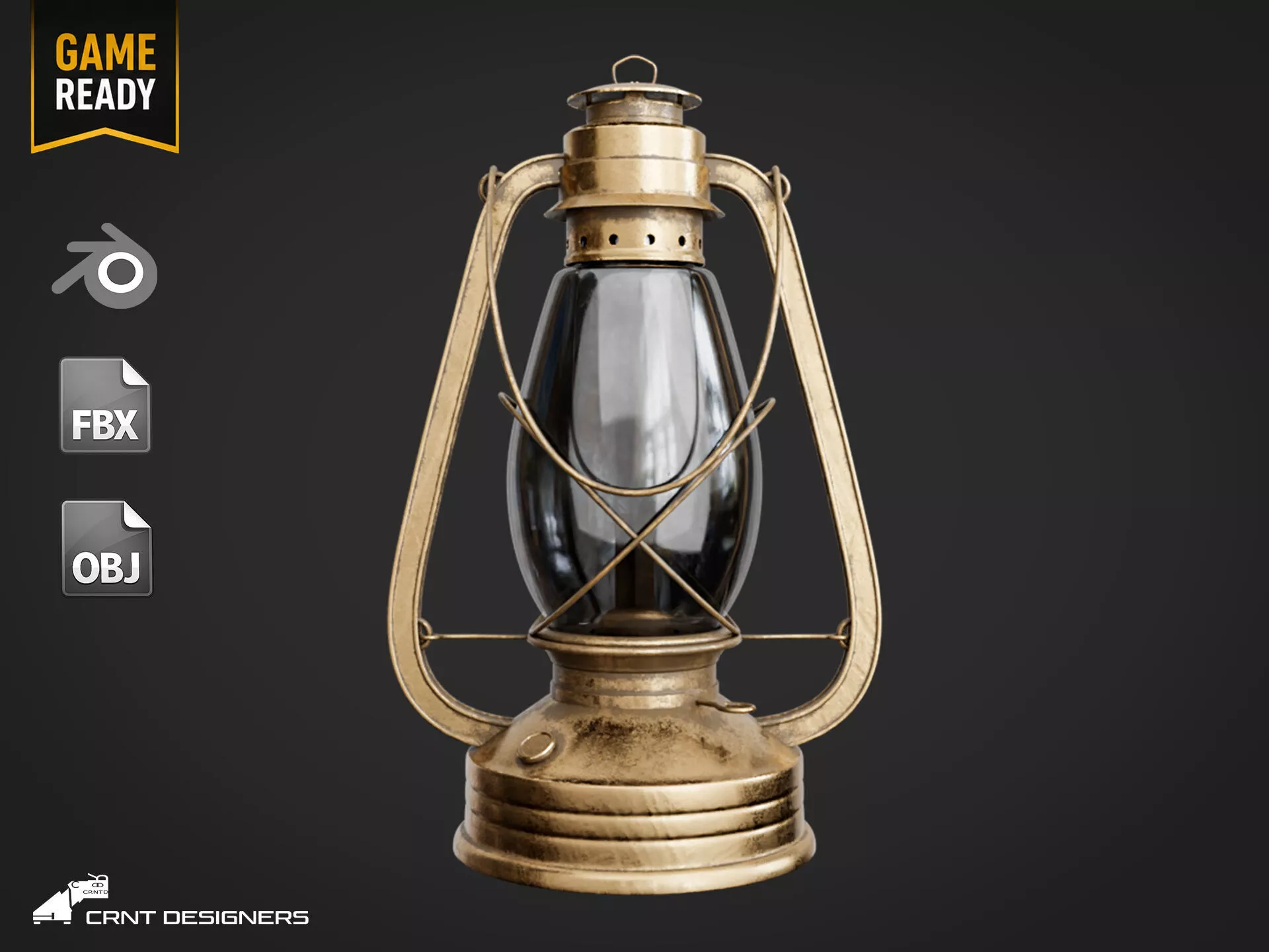 Oil Lamp Low-poly 3D model