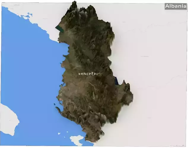 Albania Terrain Topography Elevation DEM Geography Landscape 