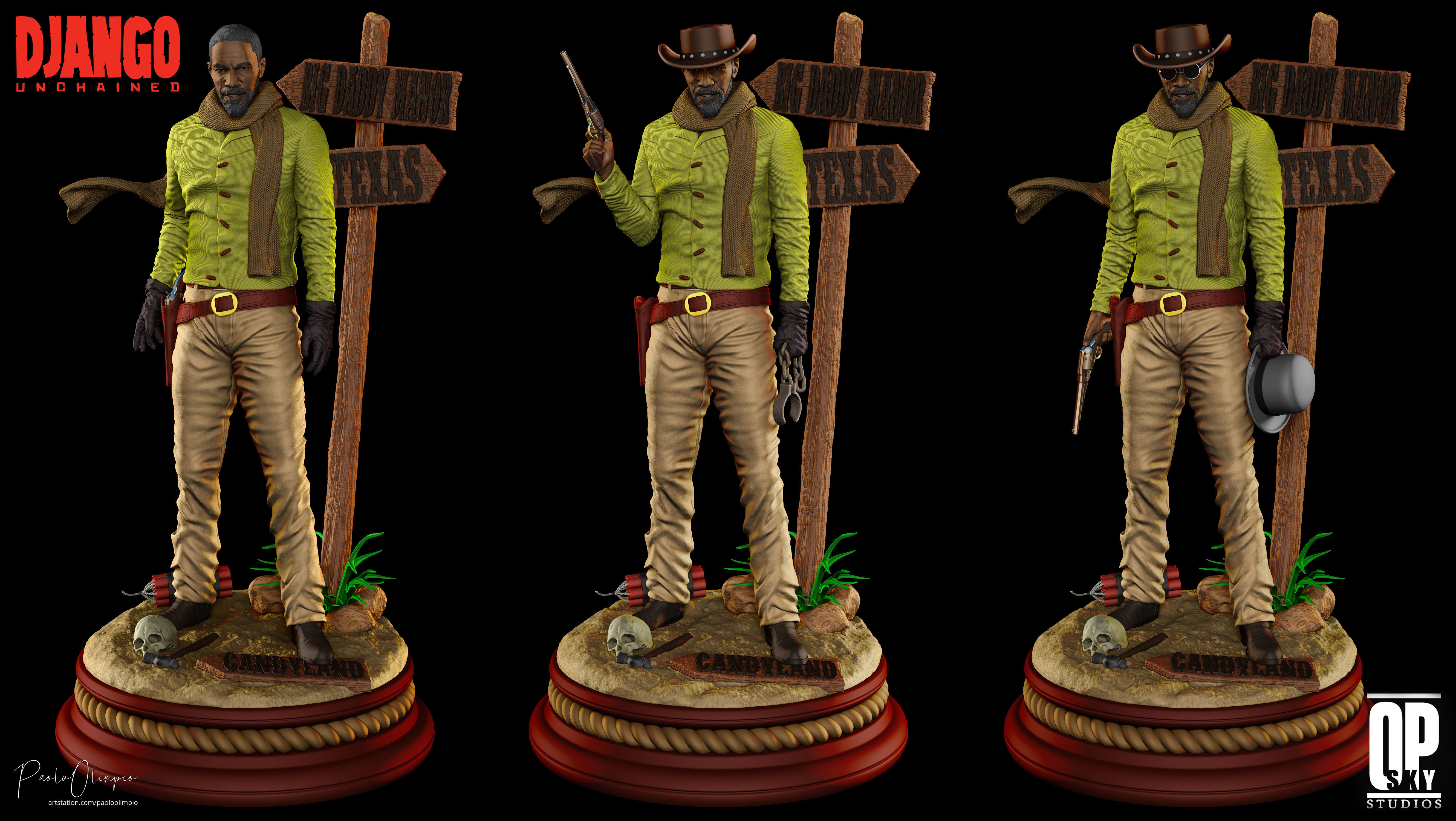 Django Unchained Statue - 3D Print Ready 3D print model_2