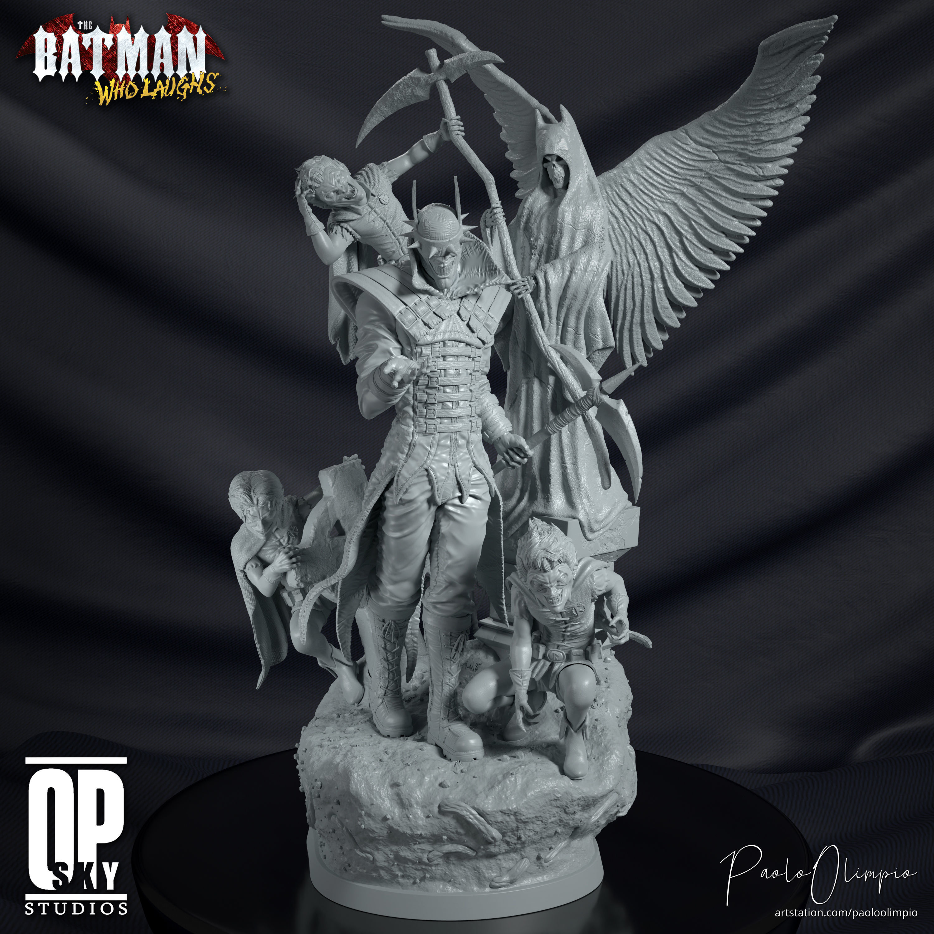 Batman Who Laughs Statue - 3D Print Ready 3D print model_4