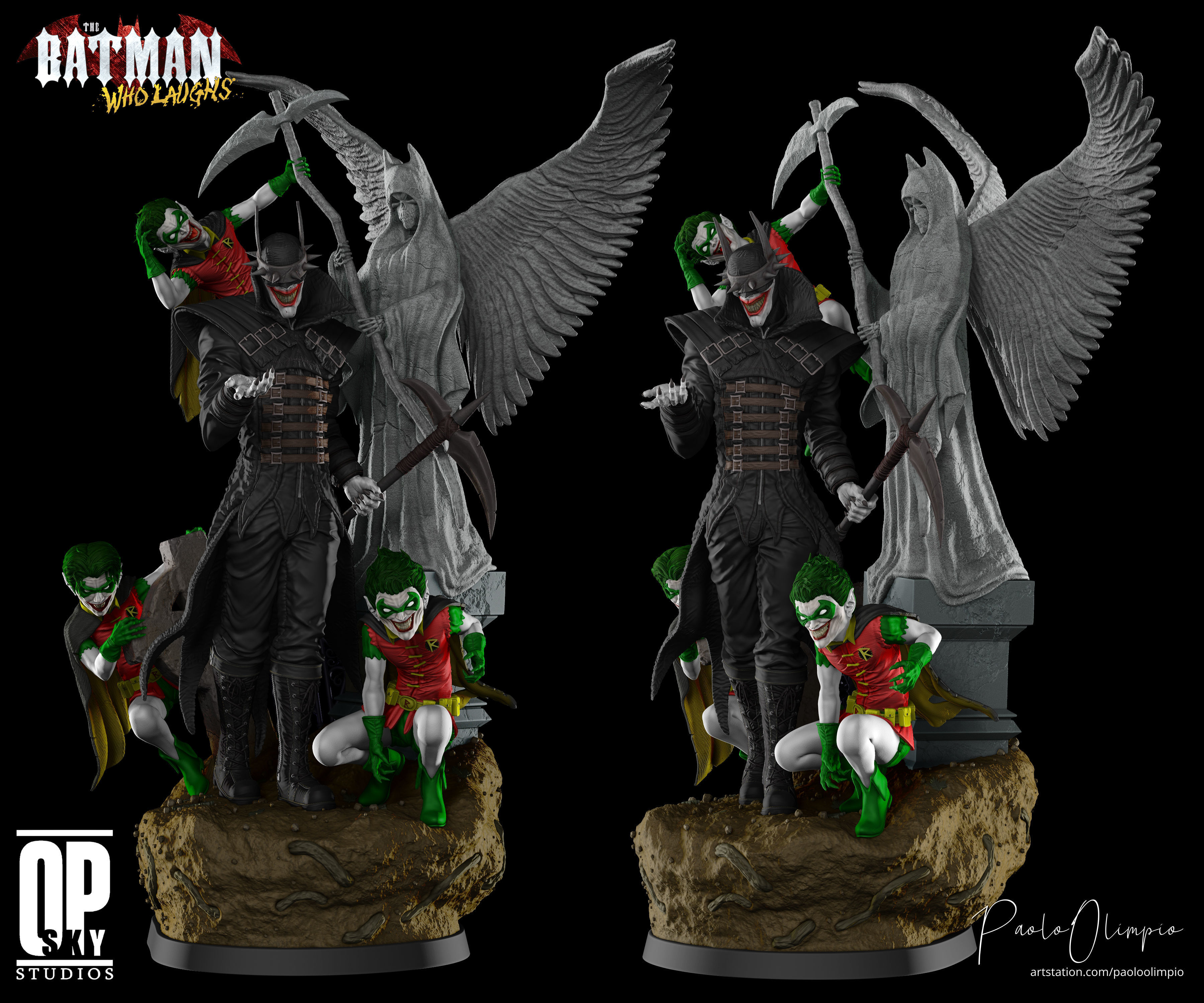 Batman Who Laughs Statue - 3D Print Ready 3D print model_1