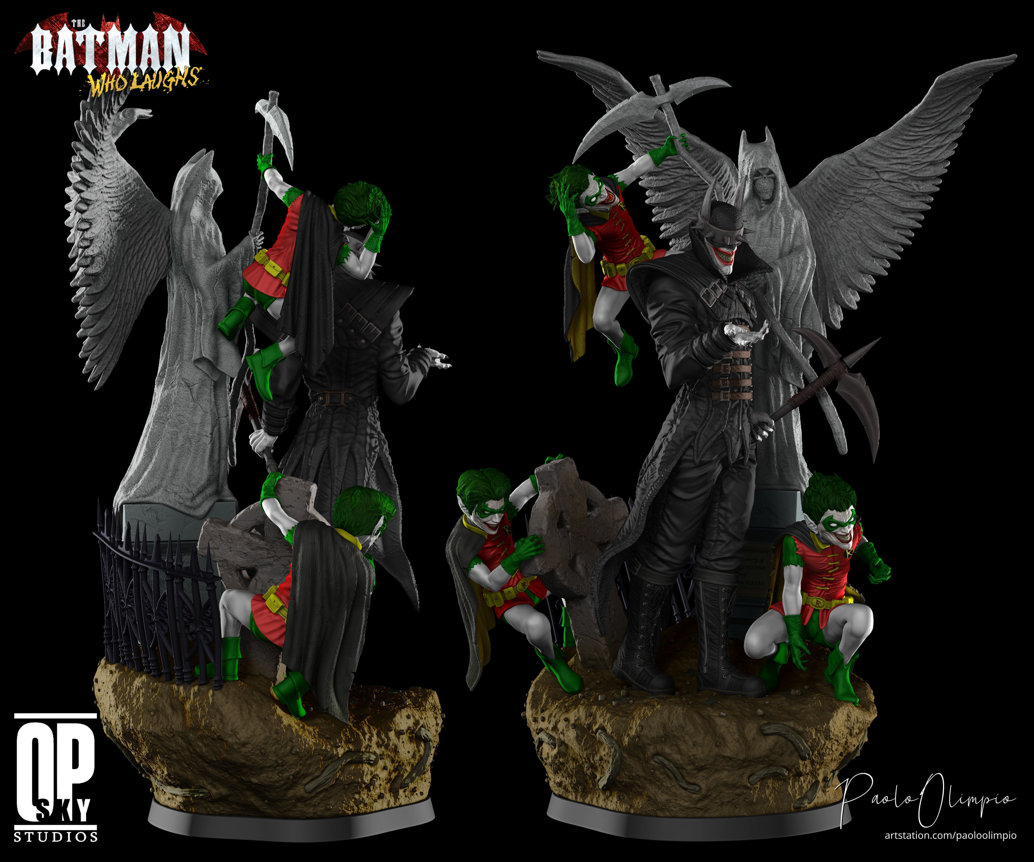 Batman Who Laughs Statue - 3D Print Ready 3D print model_2