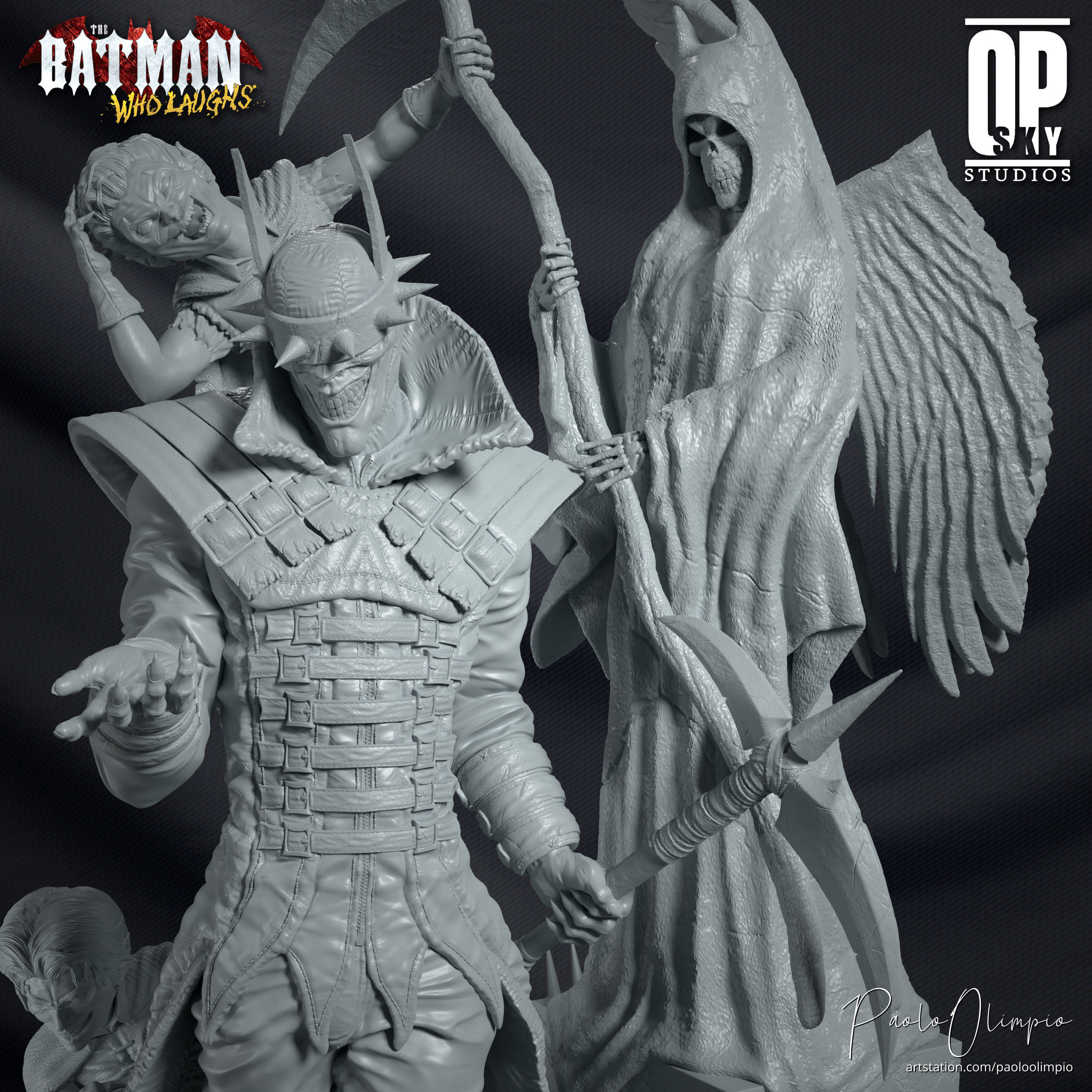 Batman Who Laughs Statue - 3D Print Ready 3D print model_3