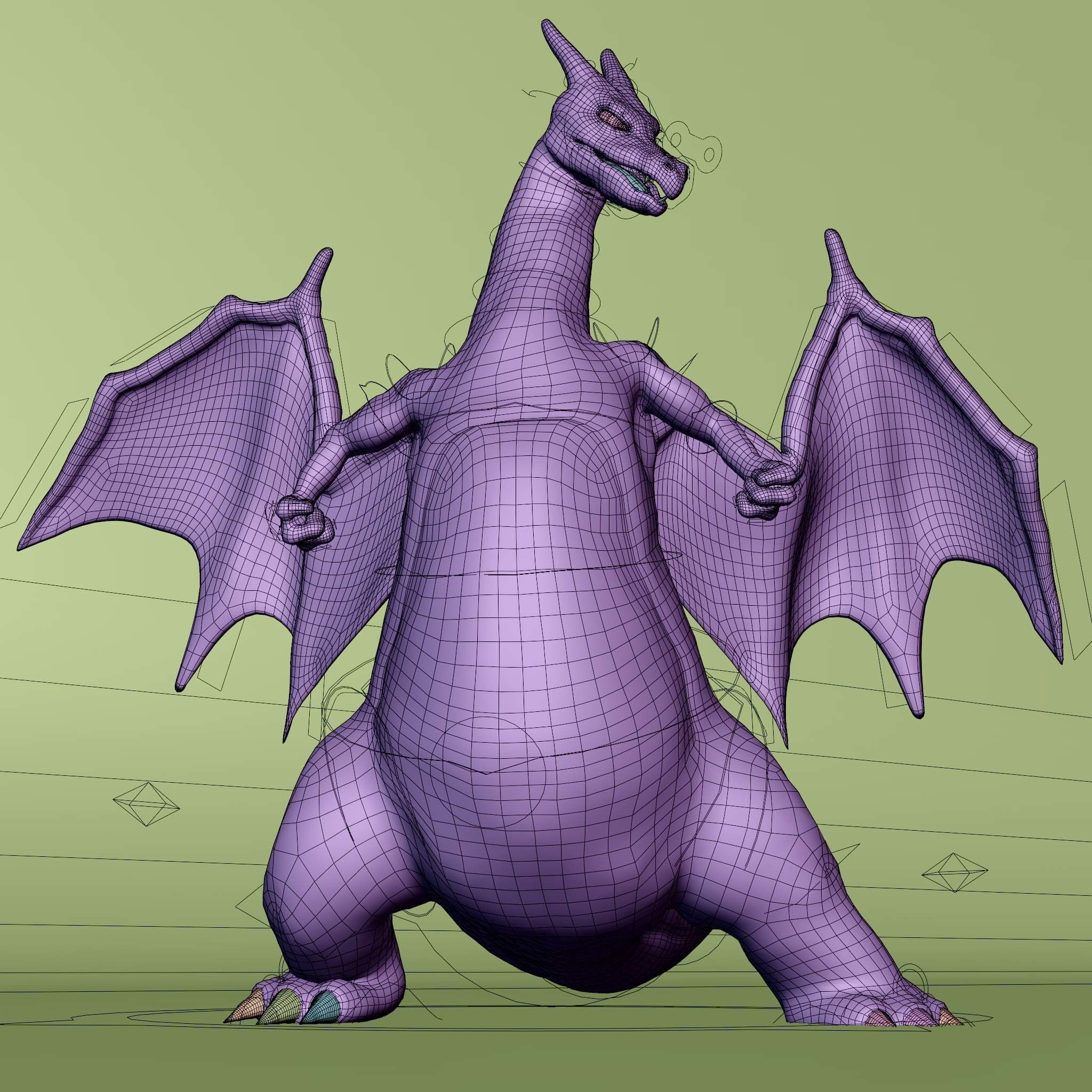 Charizard  Low-poly 3D model_2
