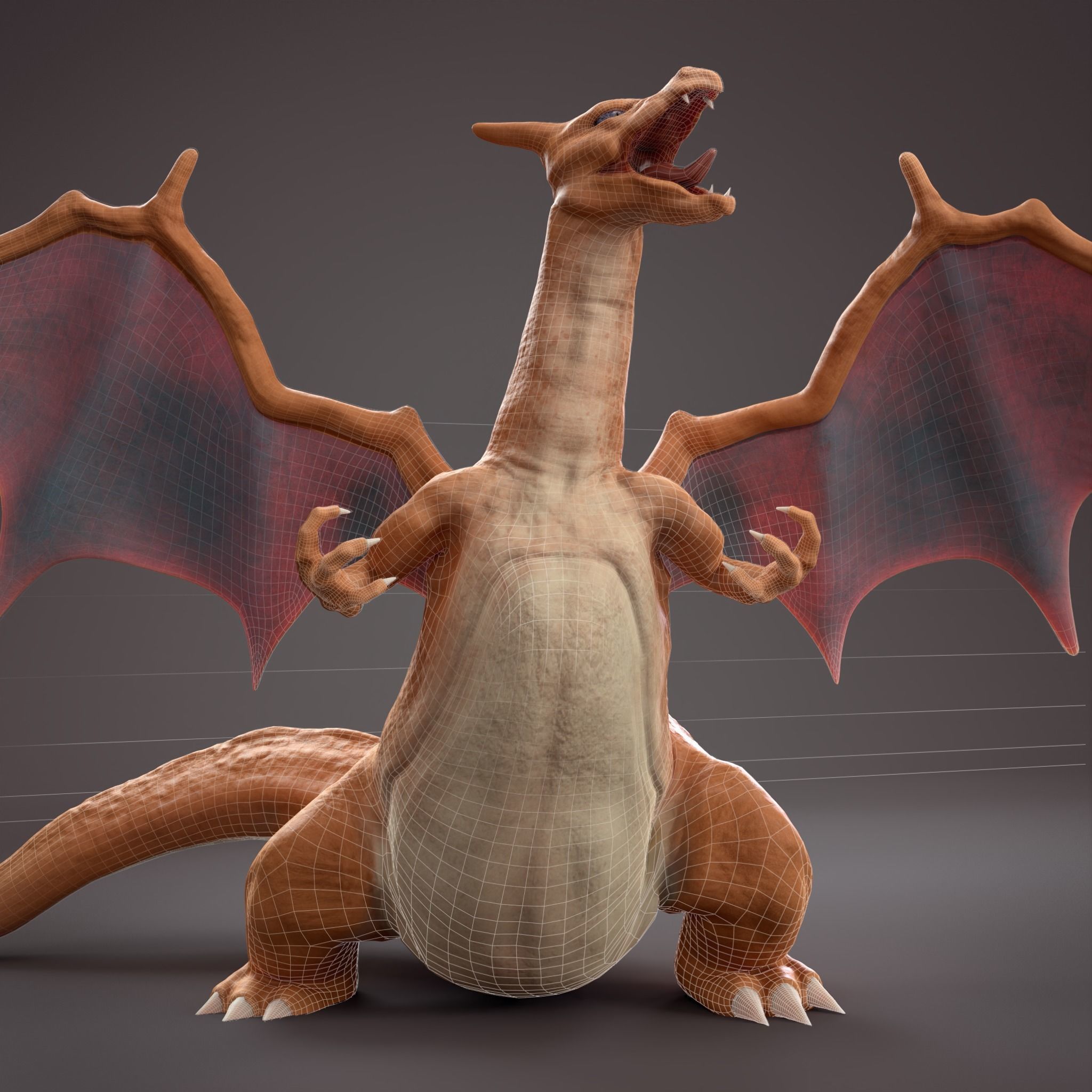 Charizard  Low-poly 3D model_3