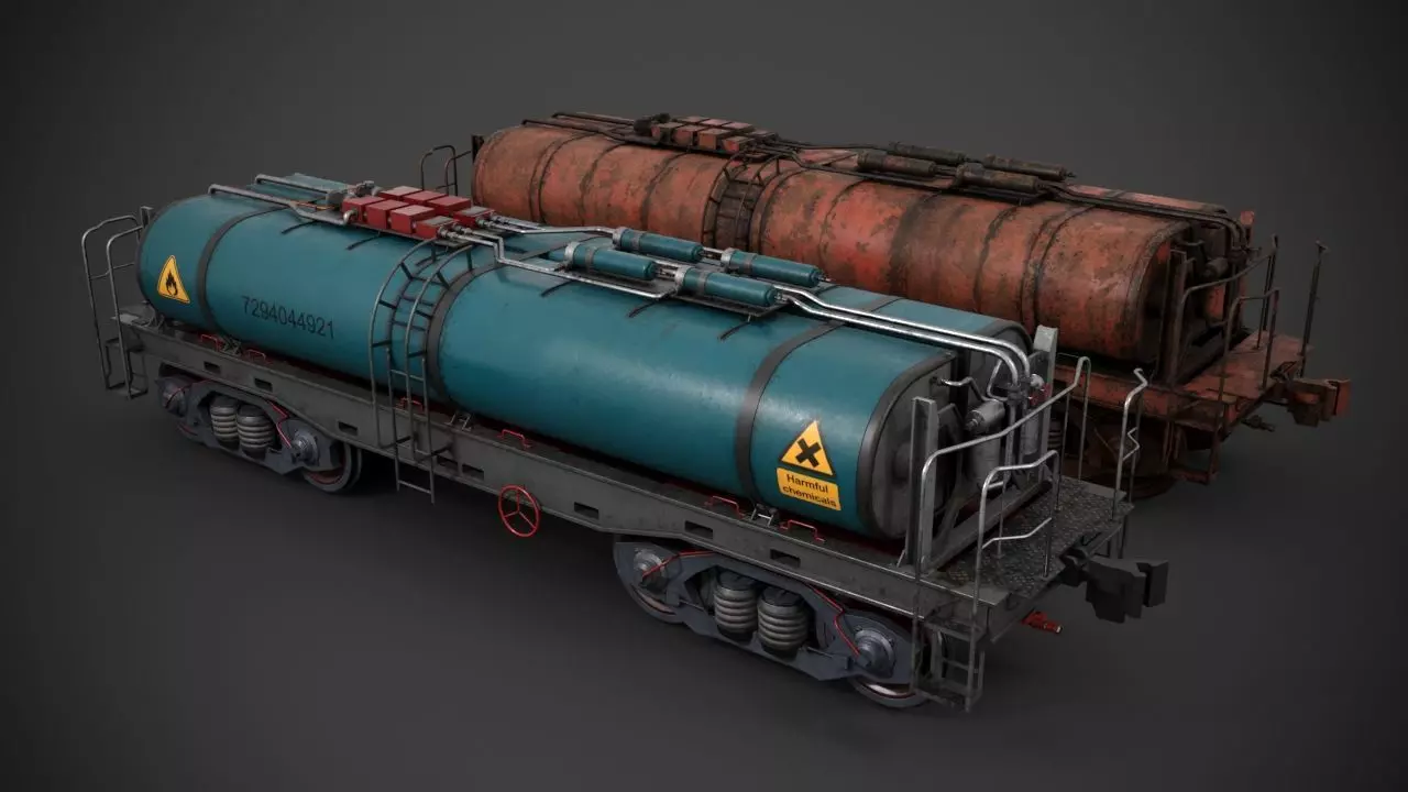 Rail Tank car 3D model_0