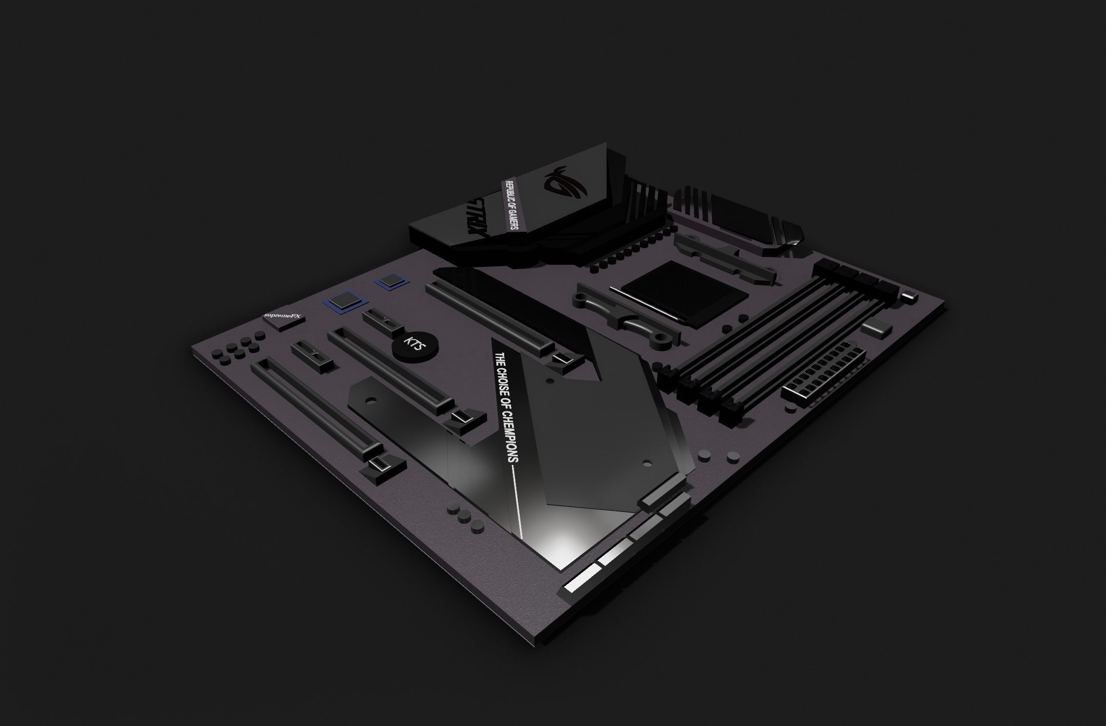 Asus Strix gaming motherboard 3D model | CGTrader