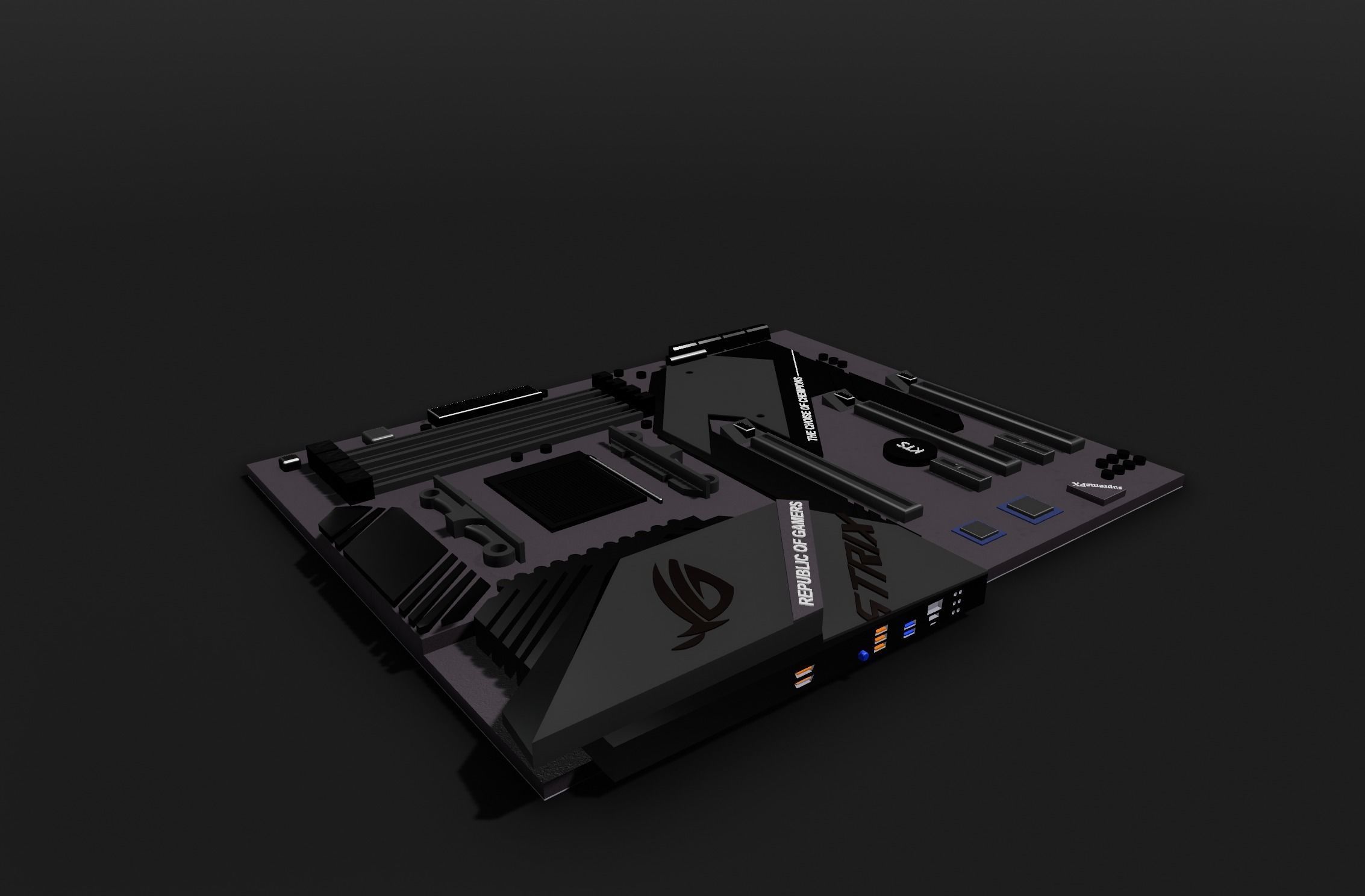 Asus Strix gaming motherboard 3D model | CGTrader