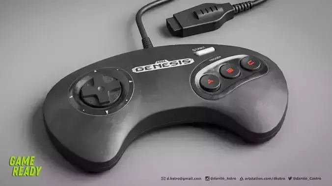 Genesis Console Control - Lowpoly - 4k Textures Low-poly 3D model