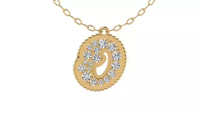 Alphabet Andala Beads Diamond Letter Pendant O