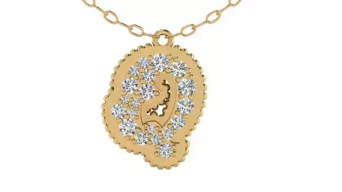 Alphabet Andala Beads Diamond Letter Pendant Q