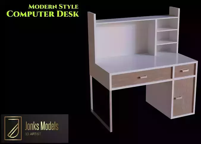 Computer Desk Low-poly 3D model