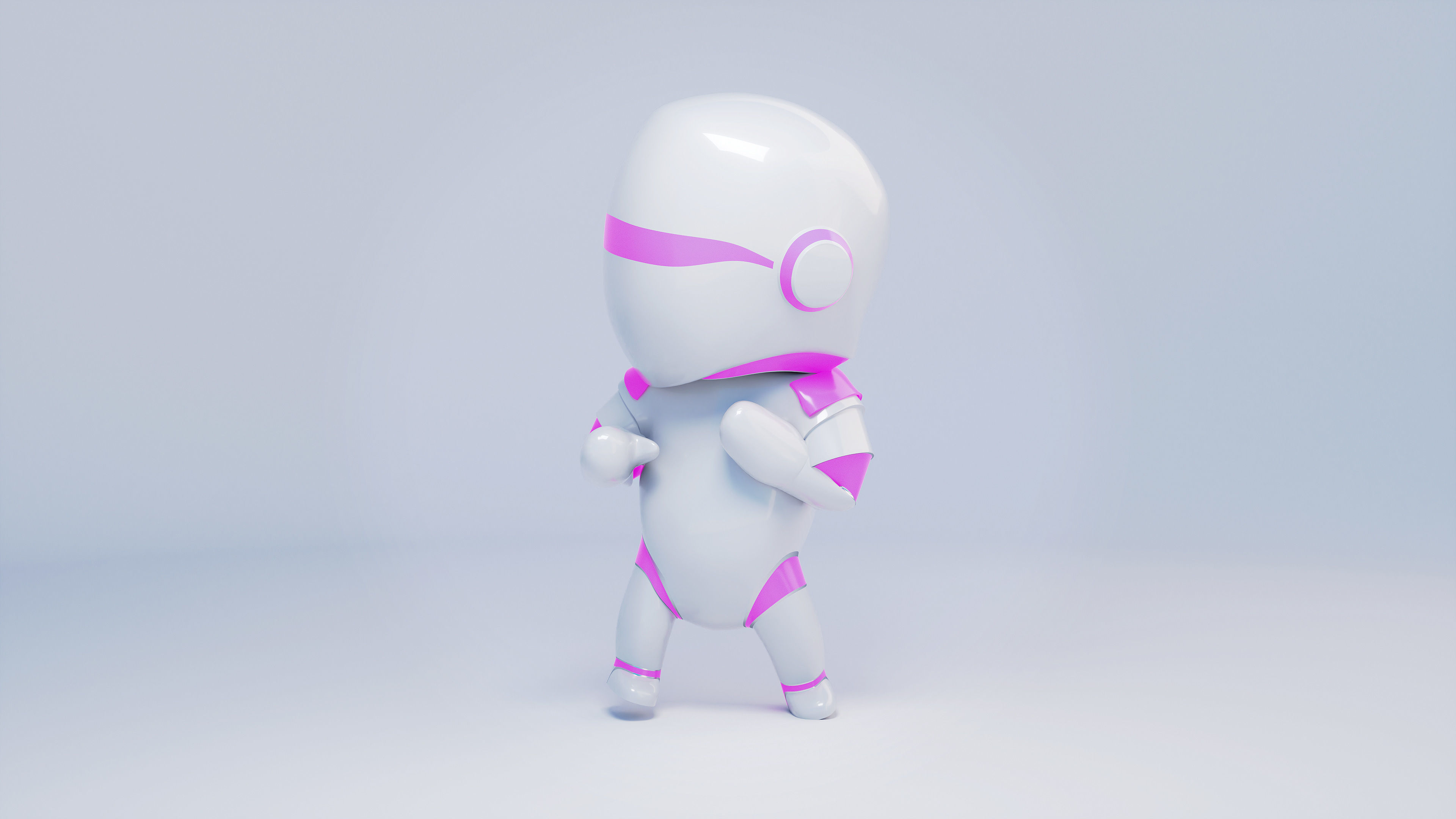 Chibi robot Low-poly 3D model_2