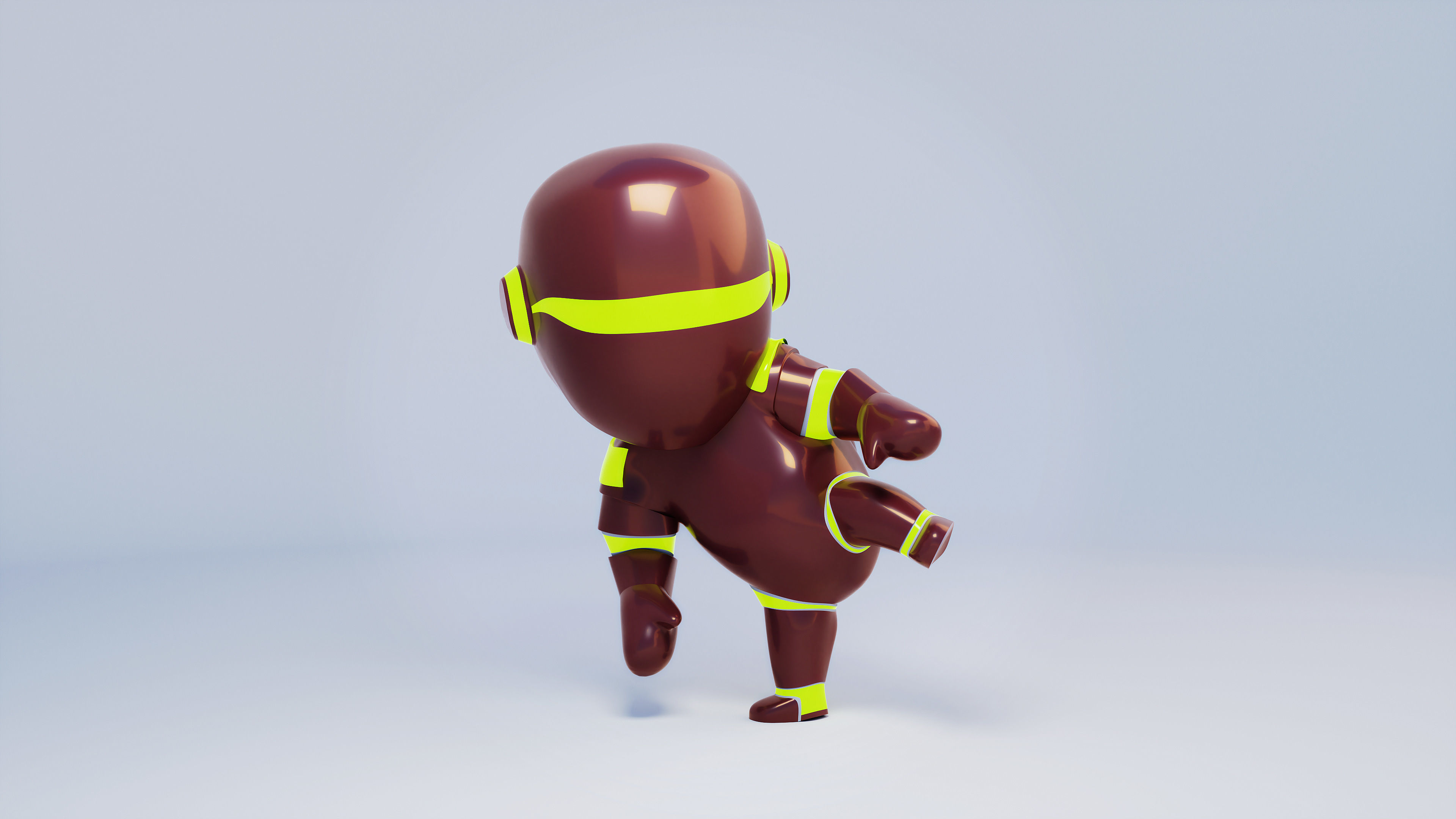 Chibi robot Low-poly 3D model_1