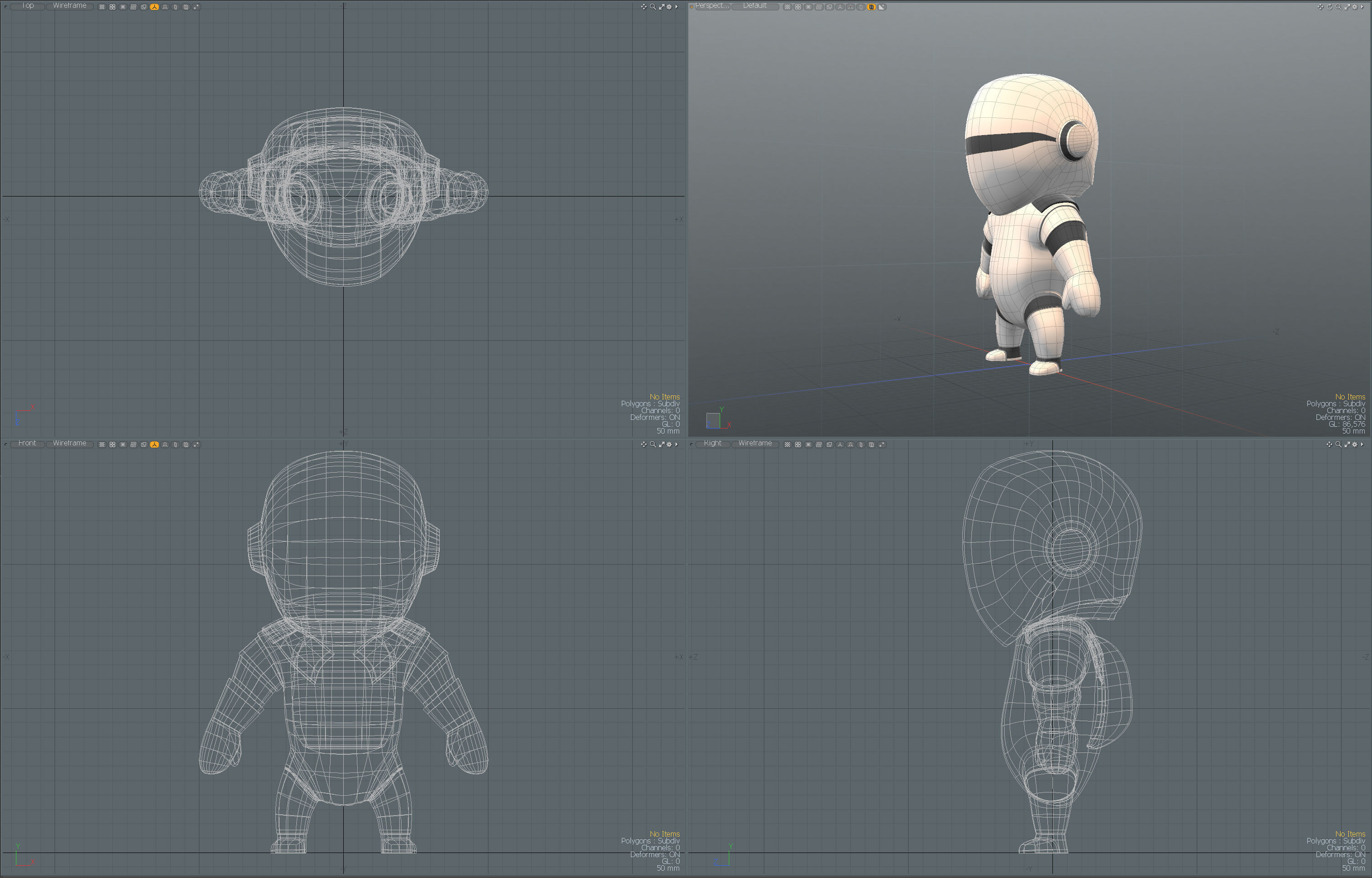 Chibi robot Low-poly 3D model_4