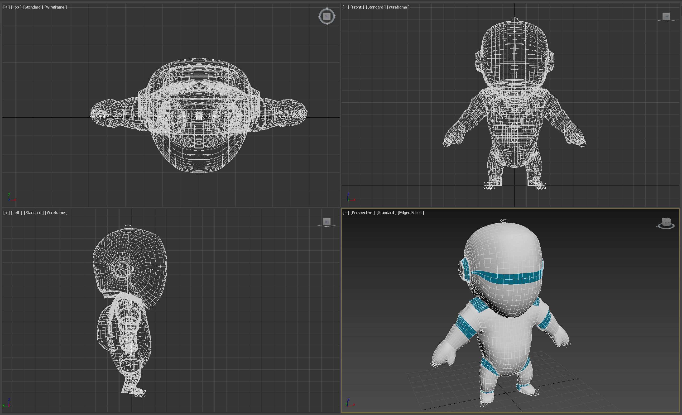 Chibi robot Low-poly 3D model_3