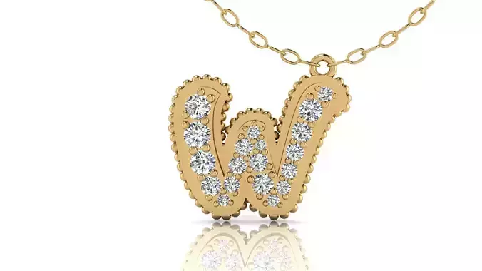 Alphabet Andala Beads Diamond Letter Pendant W