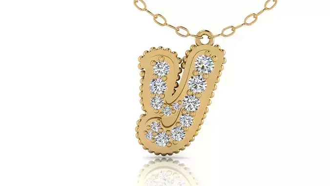 Alphabet Andala Beads Diamond Letter Pendant Y