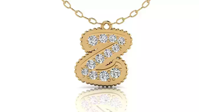 Alphabet Andala Beads Diamond Letter Pendant Z