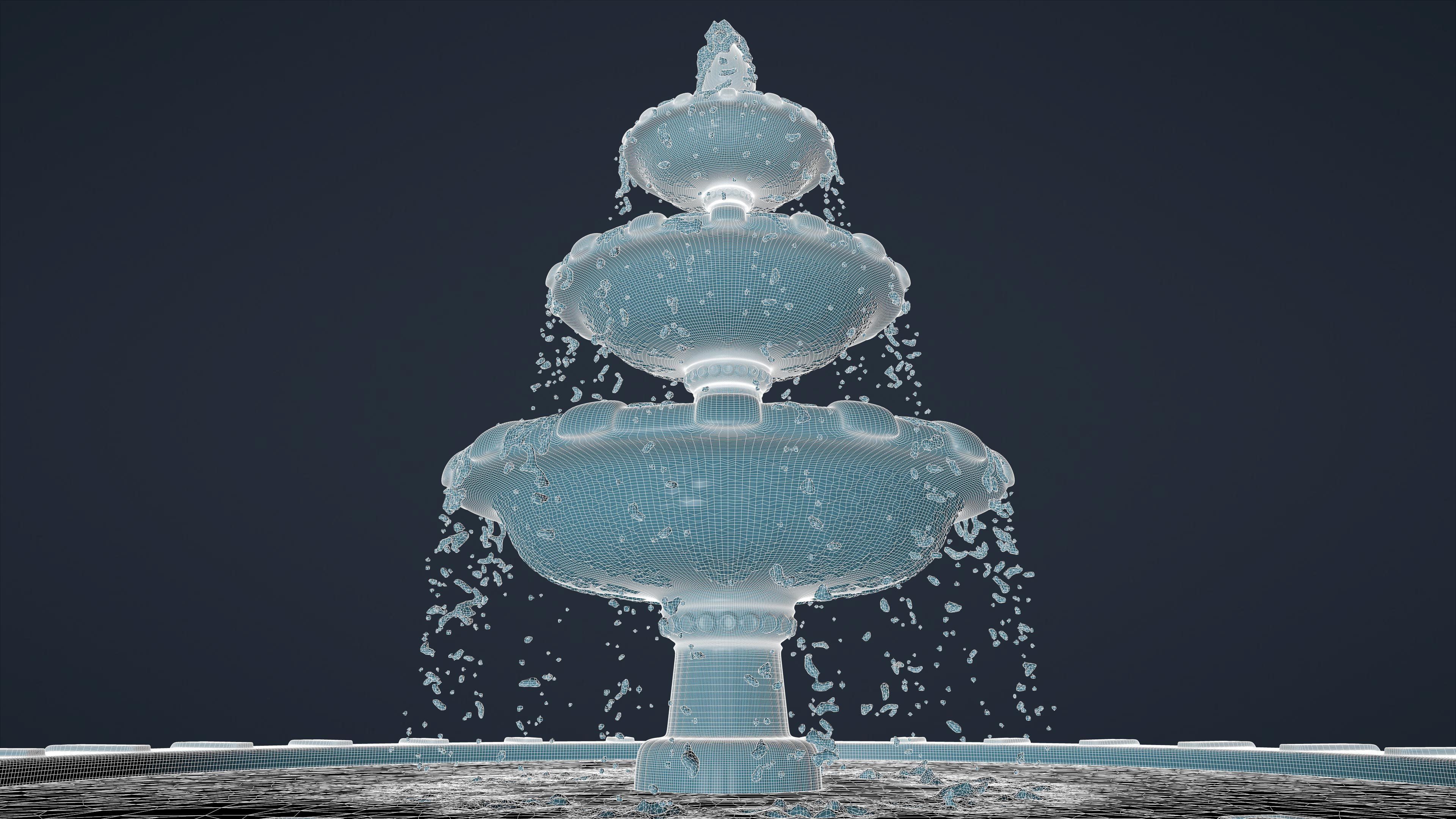 Fountain Animated 3D model_12