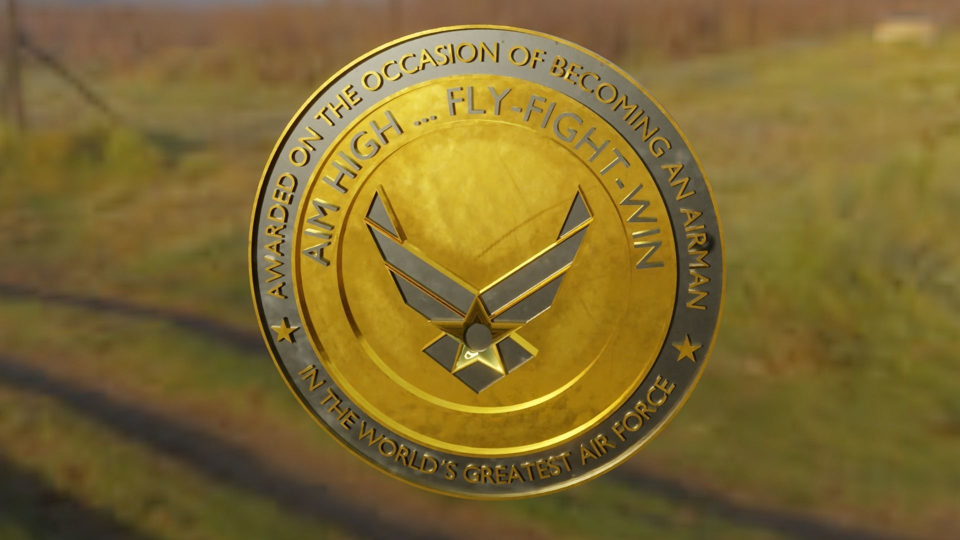 AirForce Medal Coin 3D model_2